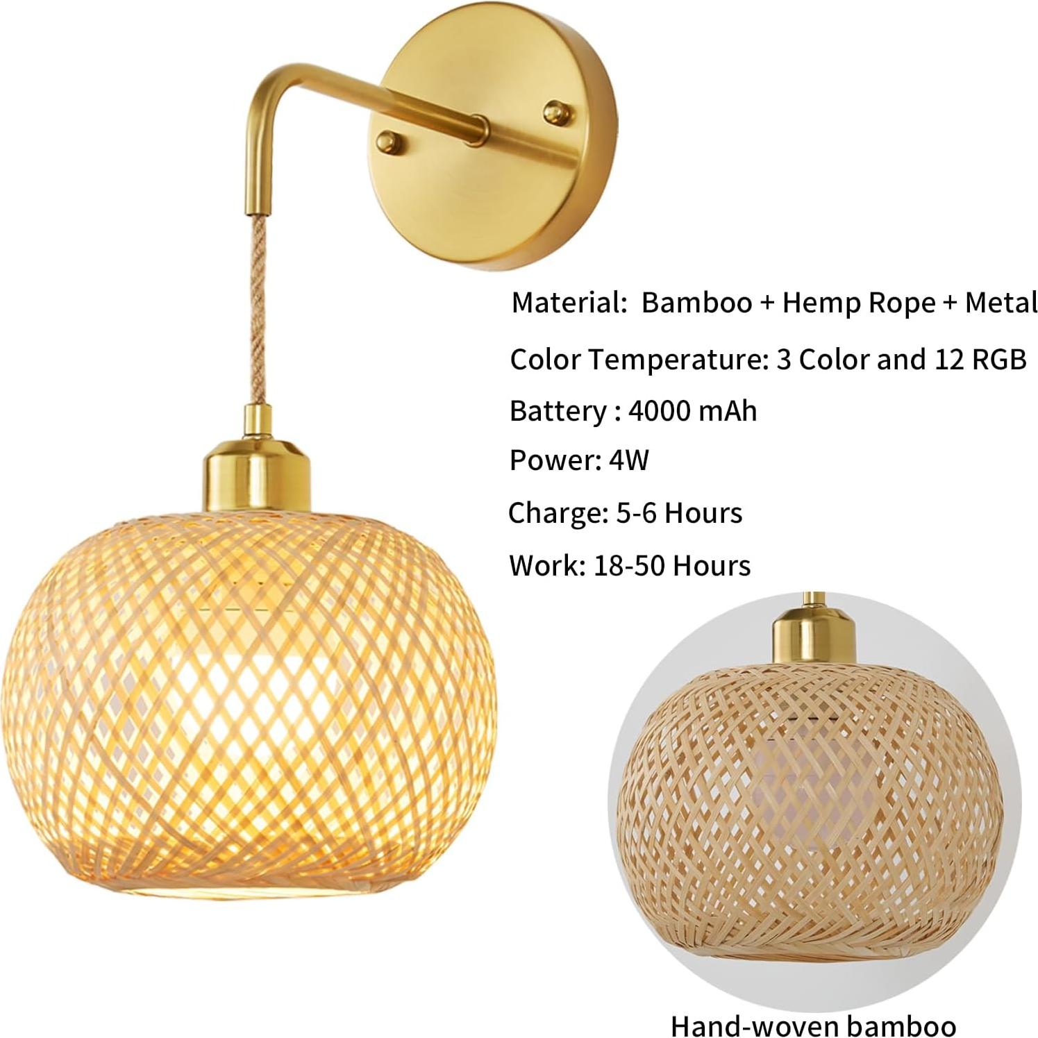 Aplique de Pared Inalámbrico Vitnucrol Dorado 48cm 2 Bombillas RGB