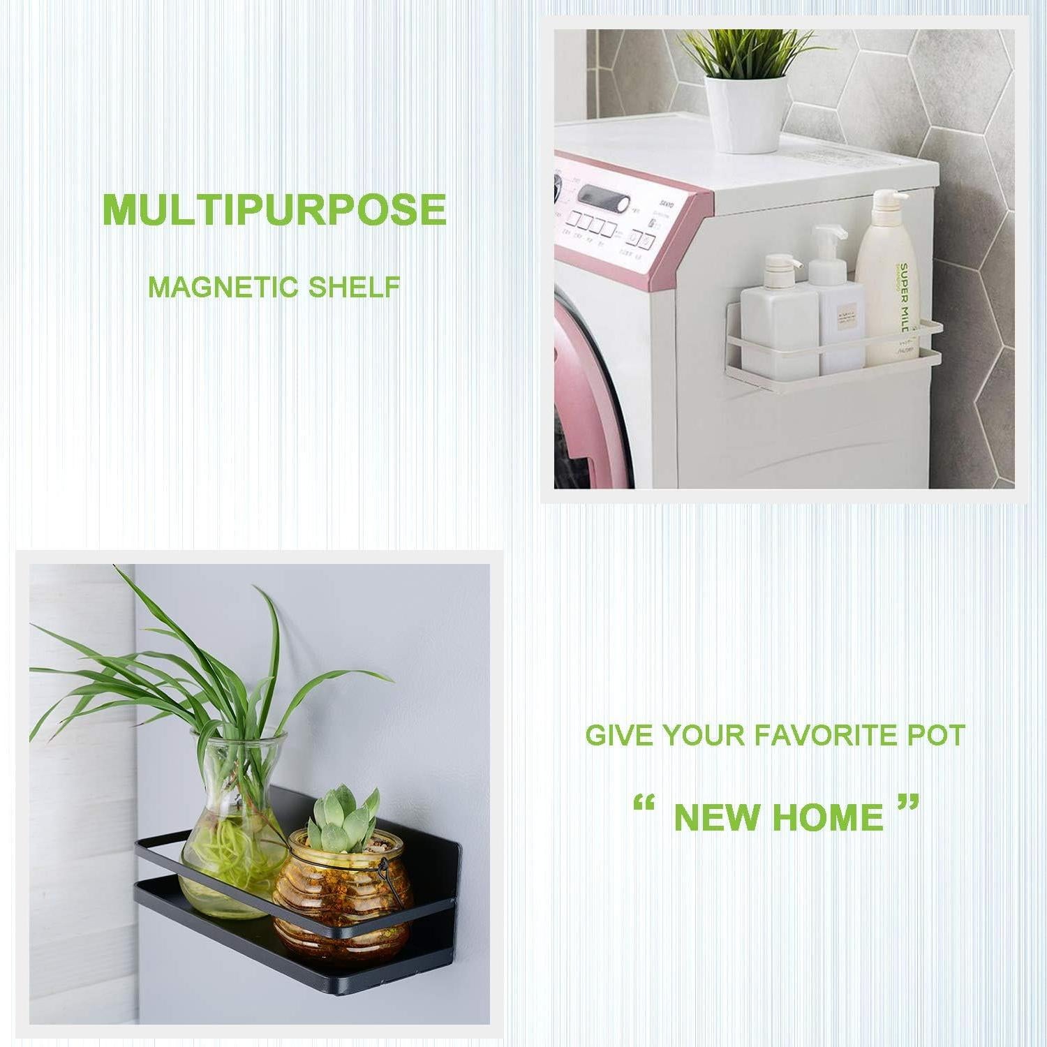 Estante Magnético Thipoten para Especias - Negro, 24.6x11x8.6cm