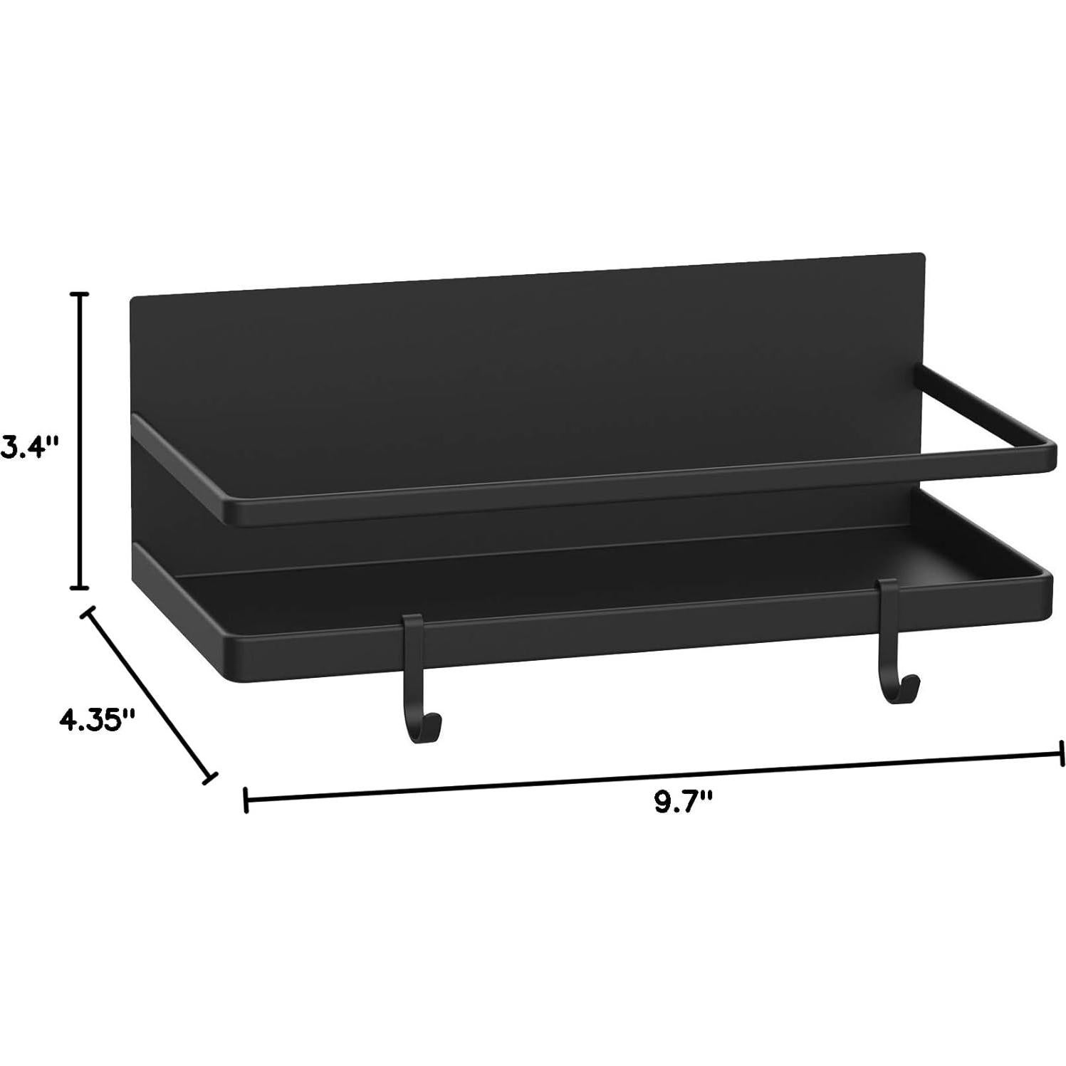 Estante Magnético Thipoten para Especias - Negro, 24.6x11x8.6cm