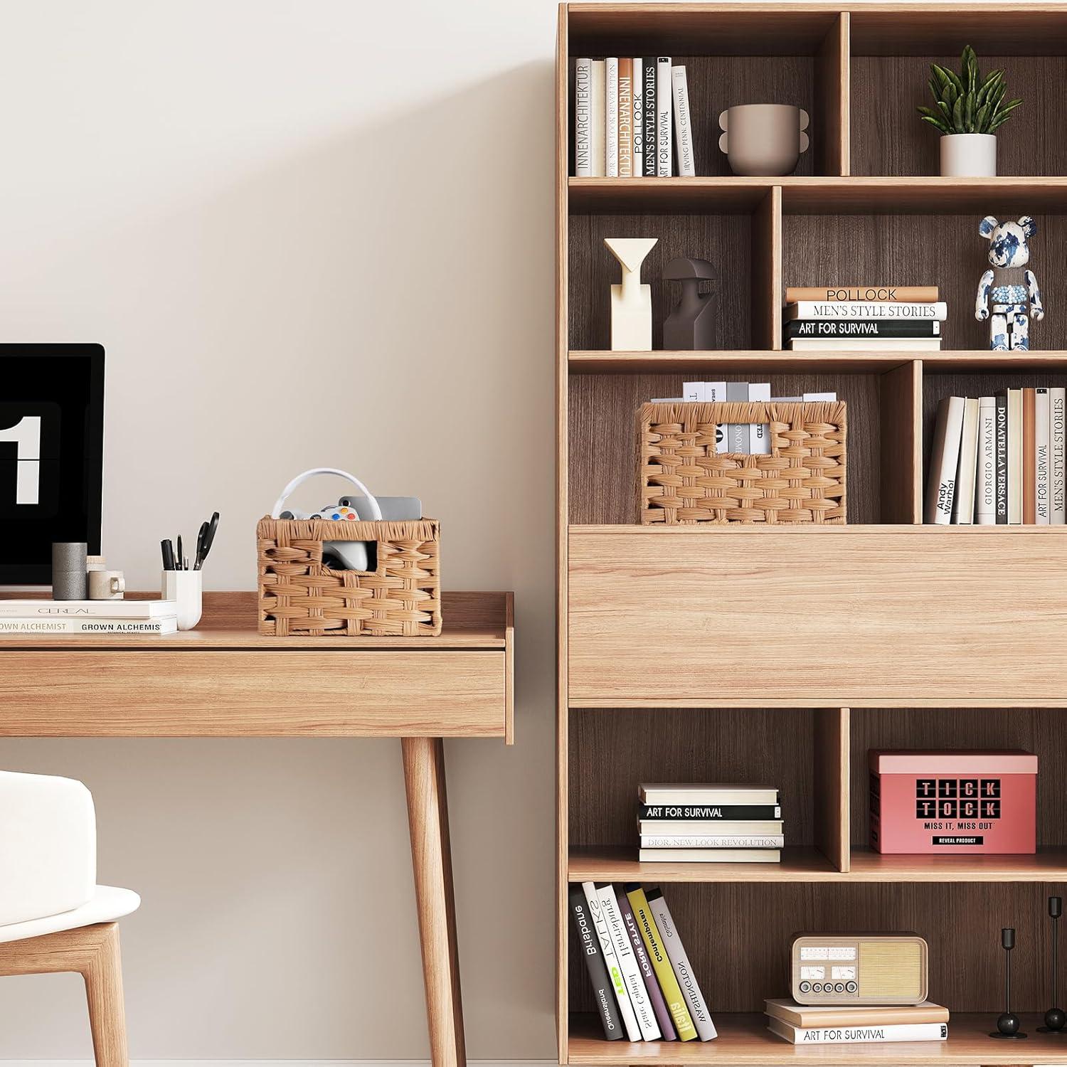 Cestas de Almacenamiento Rectangulares Lifewit 2 Piezas Madera Clara