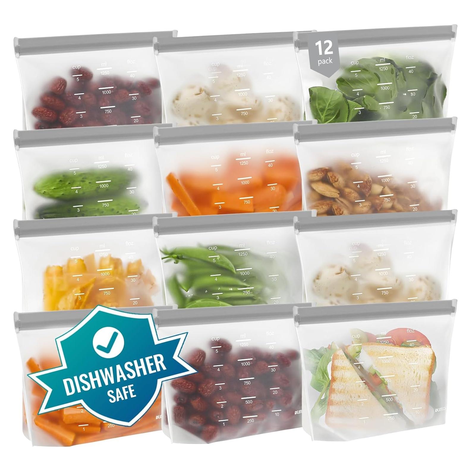 Bolsas de Almacenamiento Reutilizables IDEATECH 12 Unidades Gris