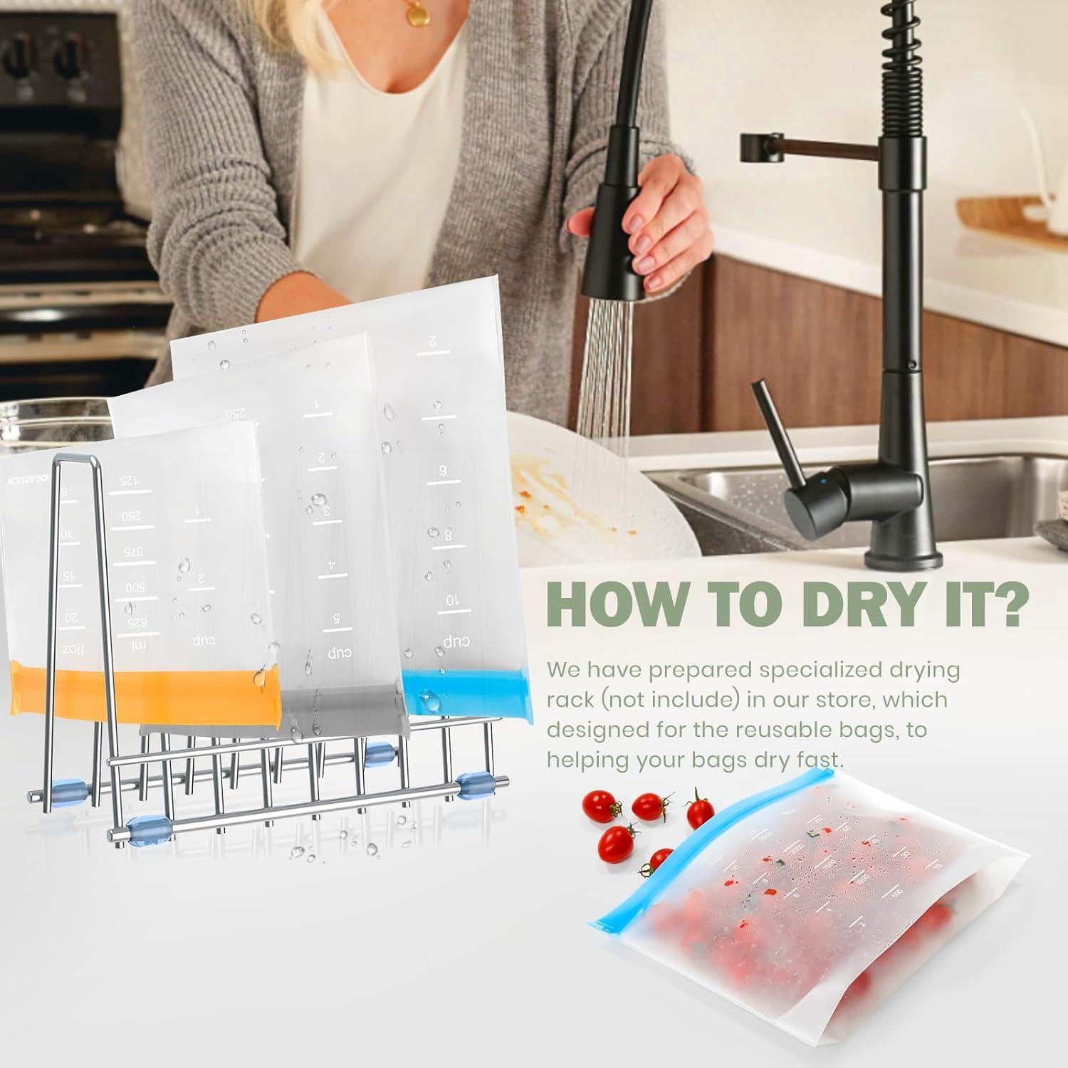 Bolsas de Almacenamiento Reutilizables IDEATECH 12 Unidades Gris