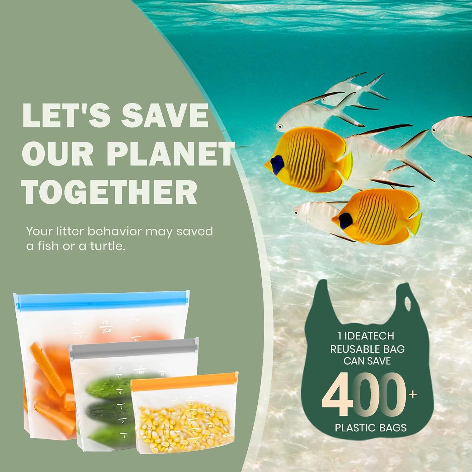 Bolsas de Almacenamiento Reutilizables IDEATECH 12 Unidades Gris