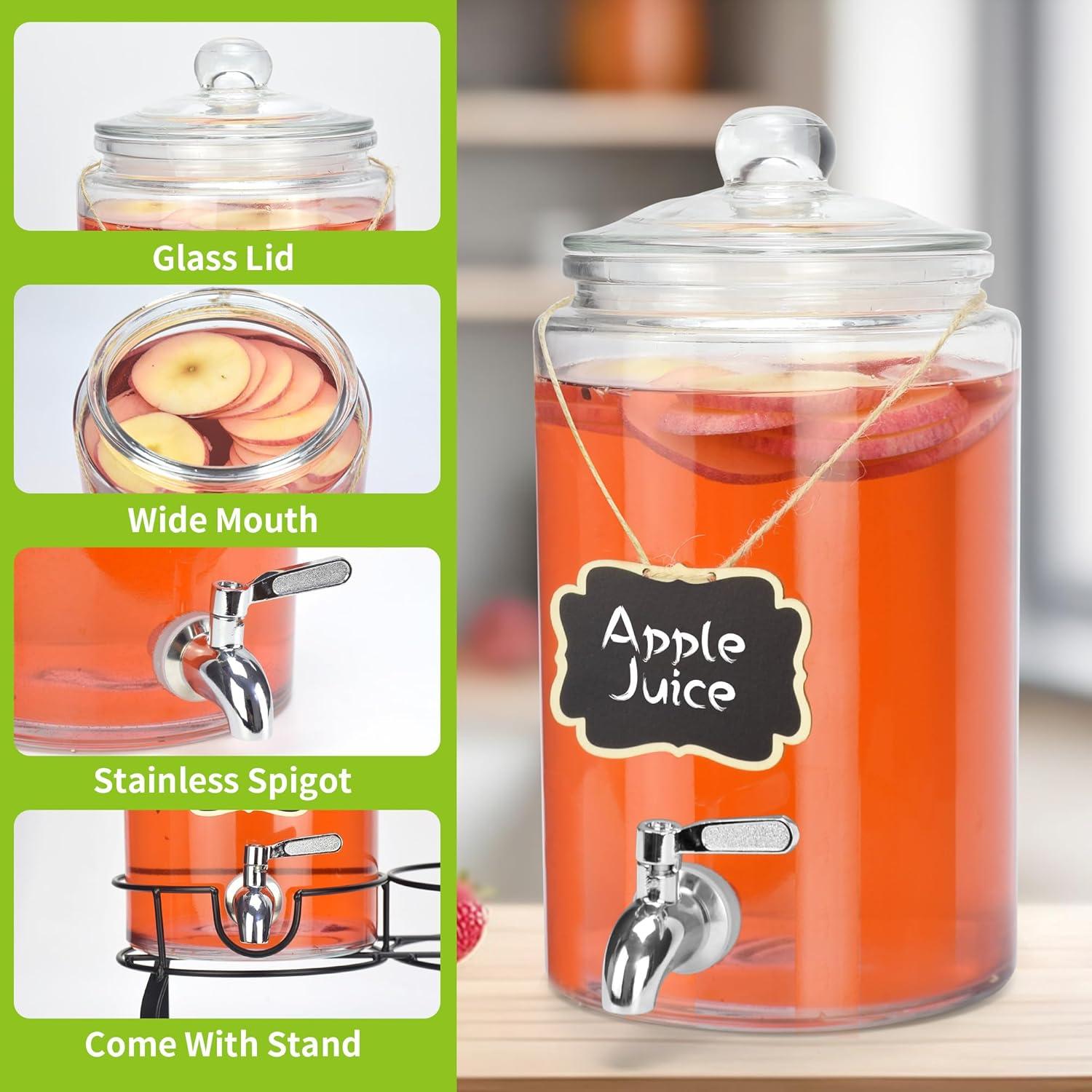 Dispensador de Bebidas de Vidrio 3.78L PARAISODOS con Grifo