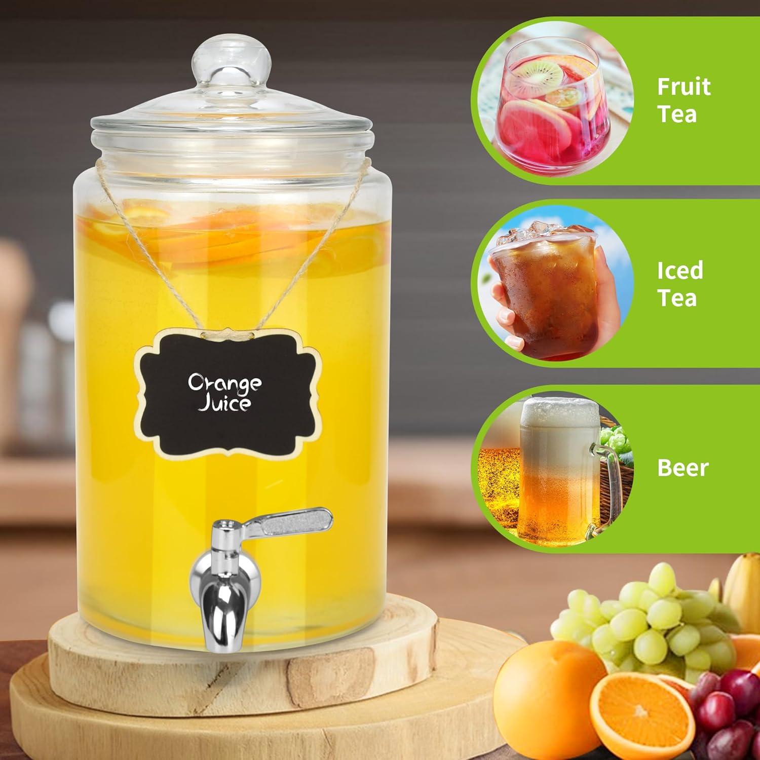 Dispensador de Bebidas de Vidrio 3.78L PARAISODOS con Grifo