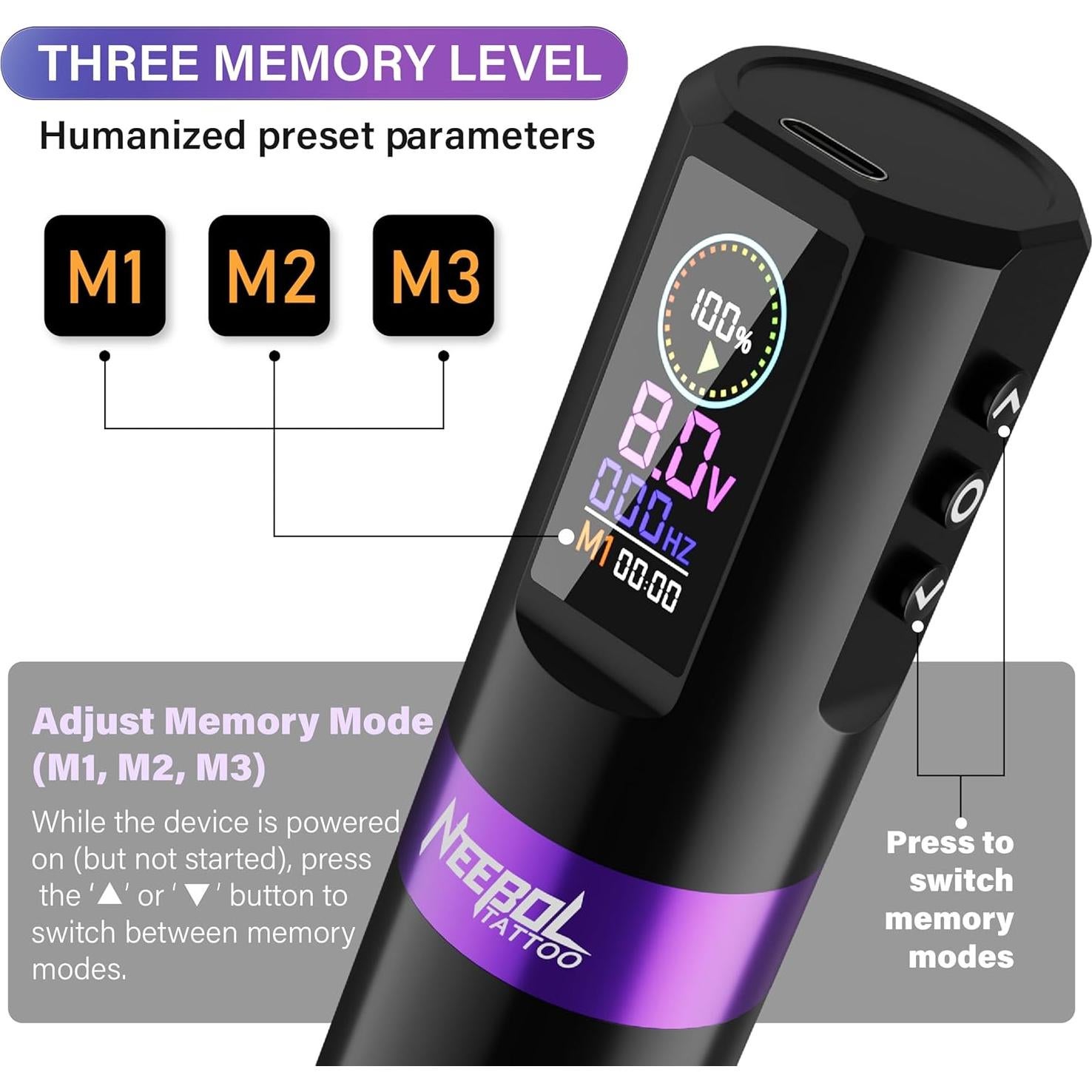 Kit de Tatuaje Inalámbrico Neebol para Principiantes - Completo