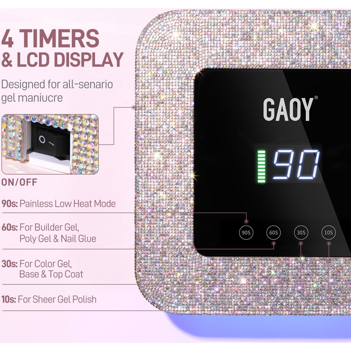 Lámpara UV LED Inalámbrica GAOY para Uñas de Gel 7800mAh