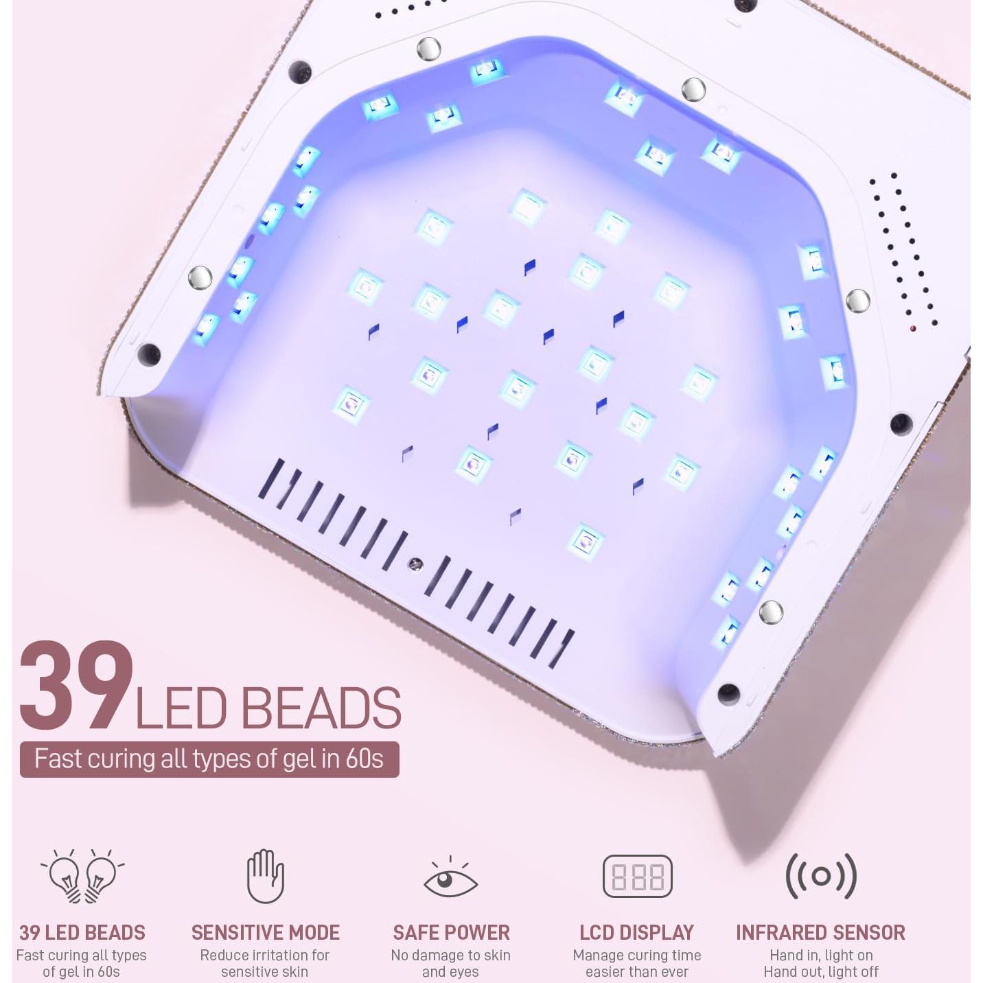 Lámpara UV LED Inalámbrica GAOY para Uñas de Gel 7800mAh