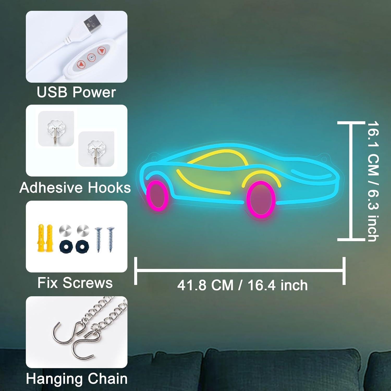 Letrero de Neón DJ Anywin 35cm Regulable LED USB