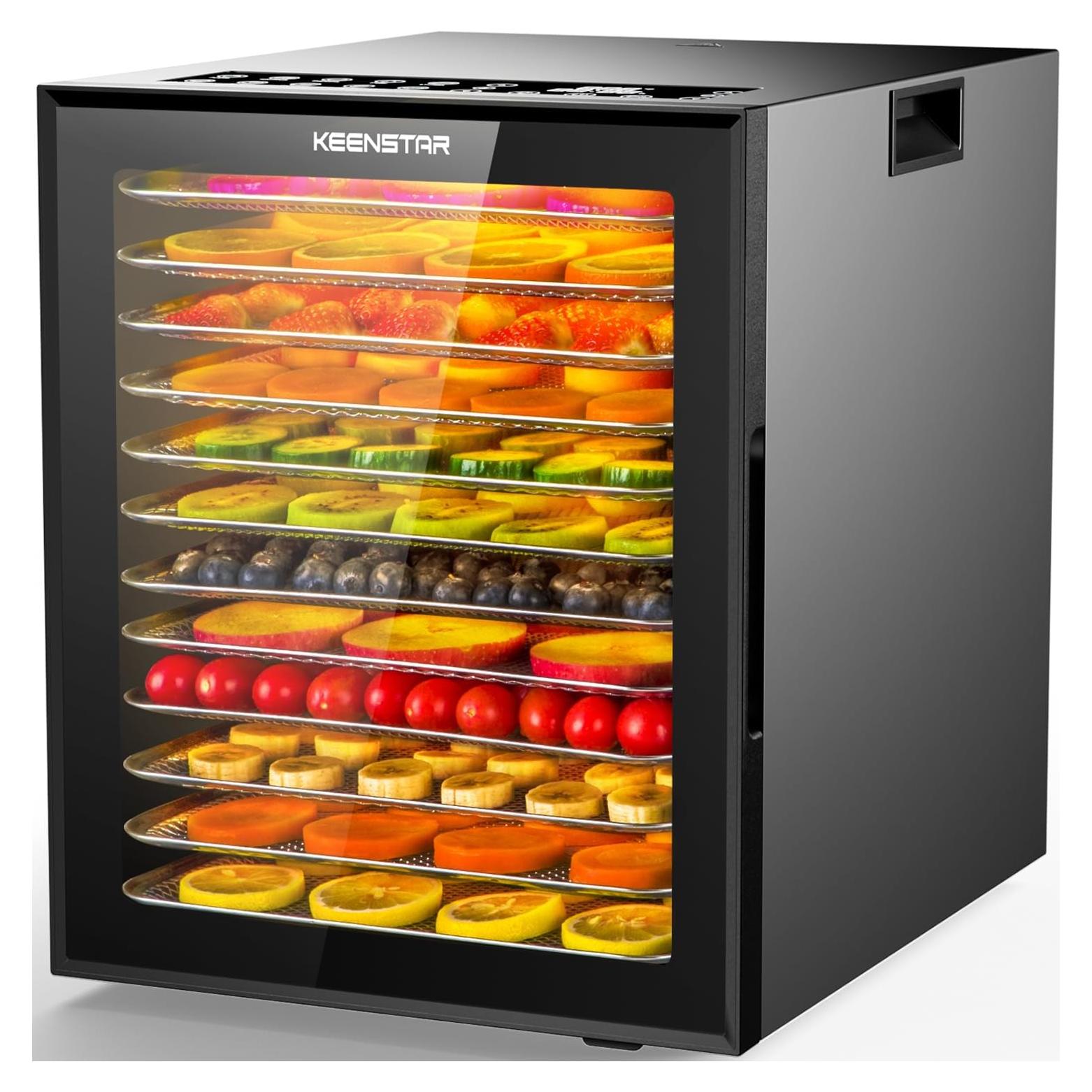 Deshidratador de Alimentos KEENSTAR 12 Bandejas Acero Inoxidable 850W