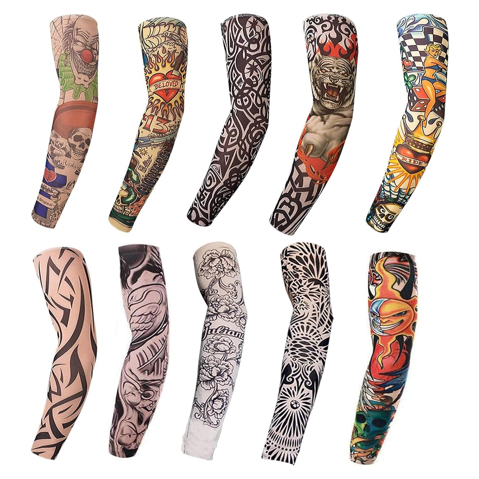 Manguitas de Tatuaje Temporales Unisex - 10 Diseños UV EZYoutdoor
