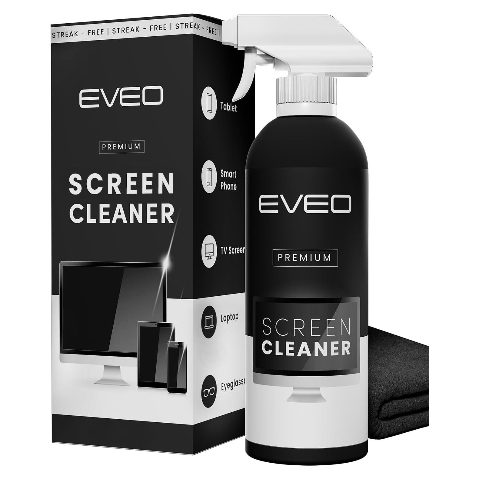 Kit Limpiador de Pantallas EVEO® con Paño Microfibra 1 Paquete