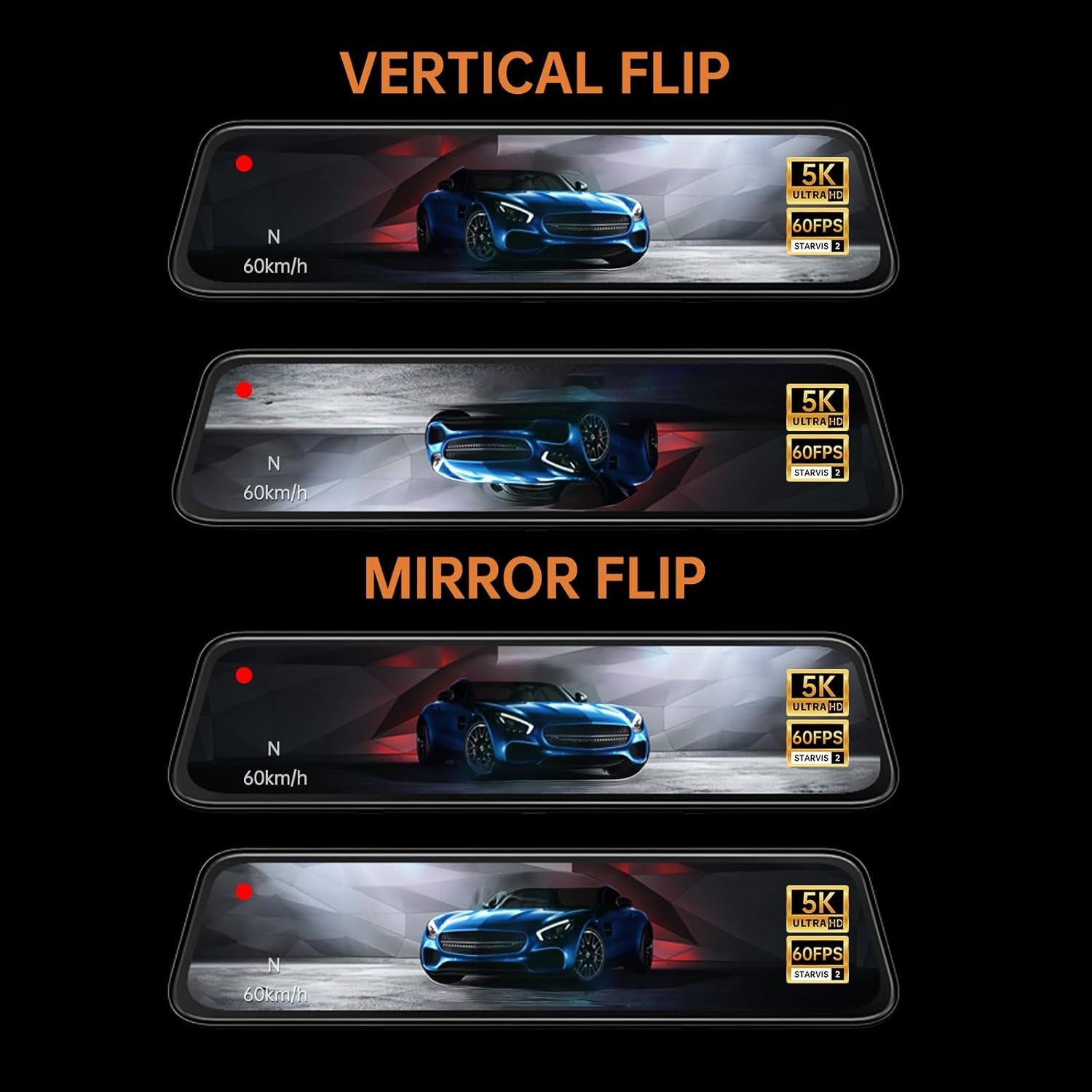 Cámara de tablero Martalk 5K 12" con GPS y visión nocturna