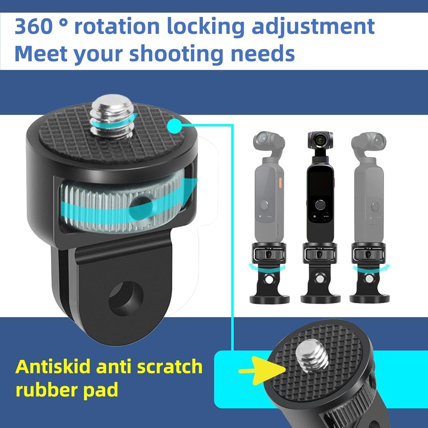 Soporte de trípode para cámara SRUIM 2 piezas 360° GoPro