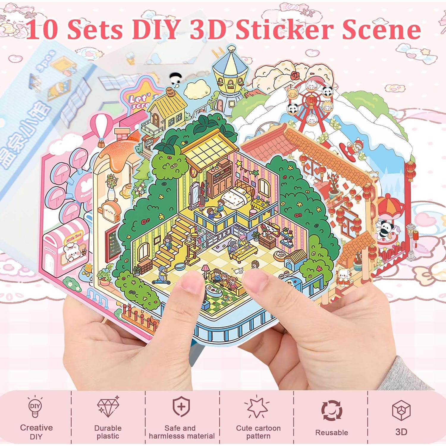 10 Juegos de Pegatinas 3D FUVLIFE para Terapia DIY