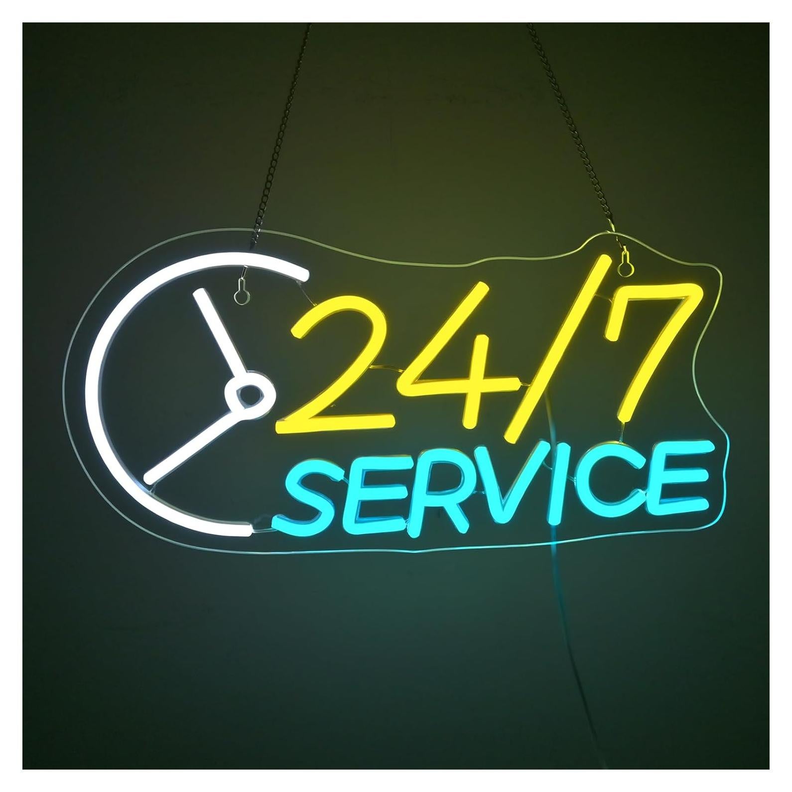 Cartel de Neón LED Abierto 24/7 JURONGYILU 41.91x22.86 cm