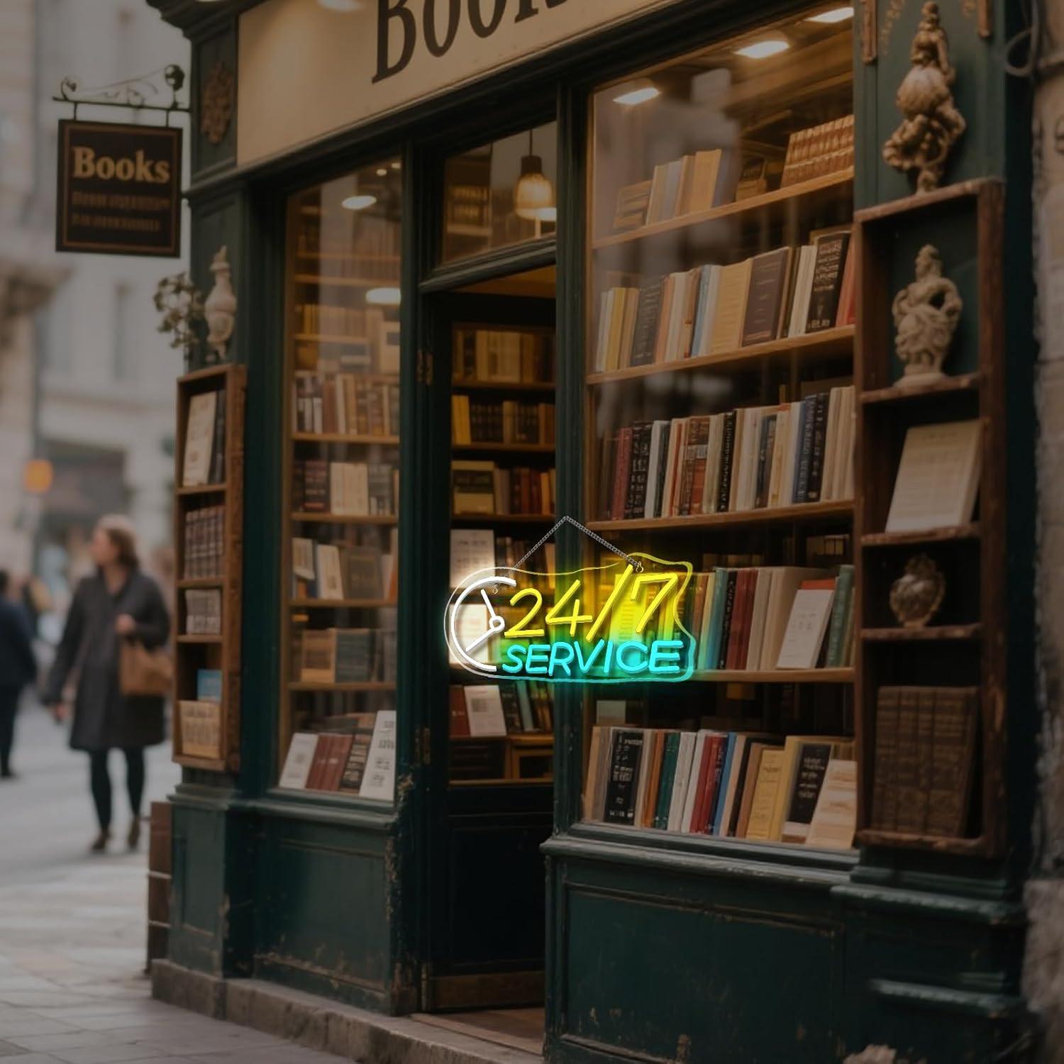 Cartel de Neón LED Abierto 24/7 JURONGYILU 41.91x22.86 cm