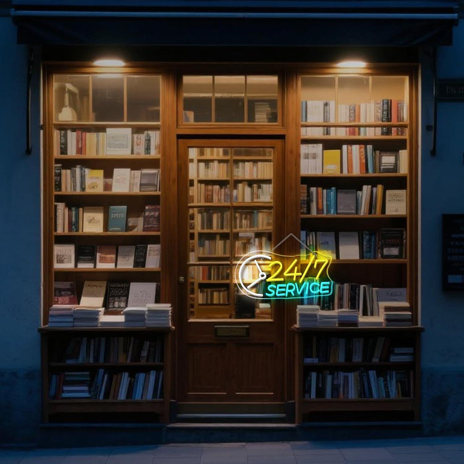 Cartel de Neón LED Abierto 24/7 JURONGYILU 41.91x22.86 cm