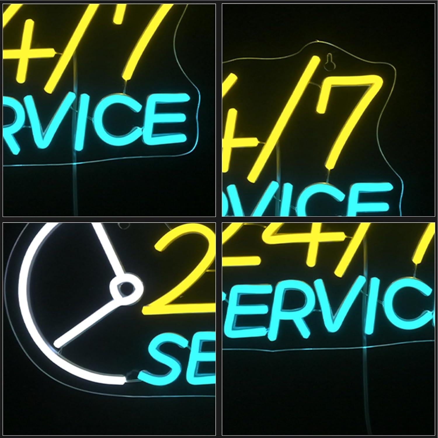 Cartel de Neón LED Abierto 24/7 JURONGYILU 41.91x22.86 cm