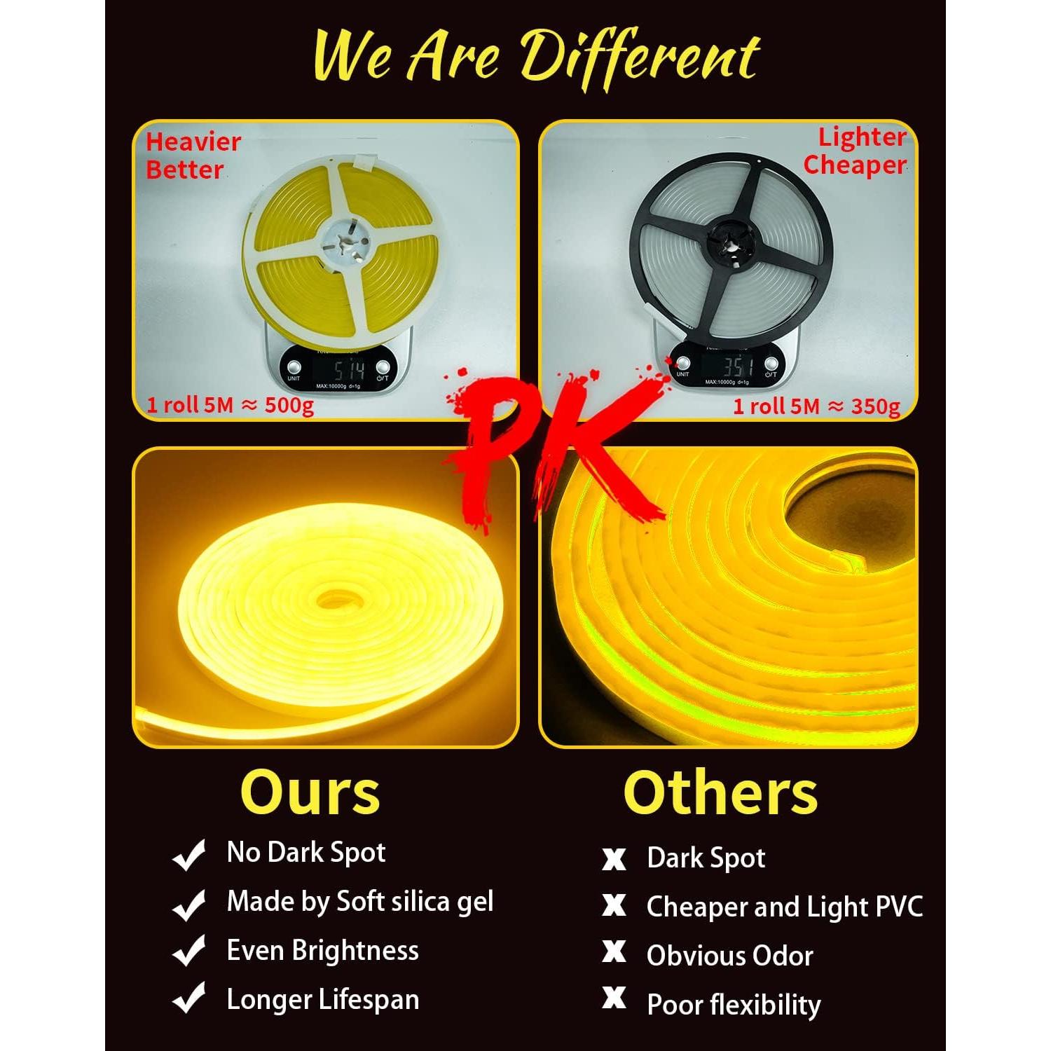 Luz de tira LED de neón morado 5M YM E-Bright IP67