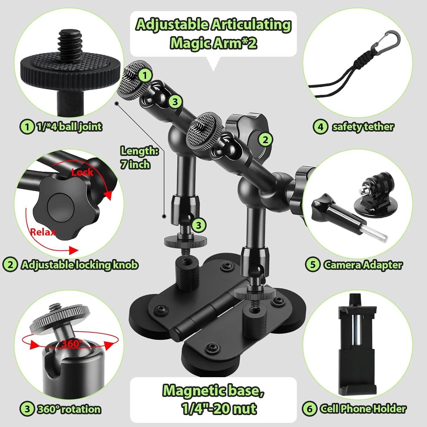 Montaje Magnético Doble Brazo FSNIWEKO para Mevo Start y GoPro