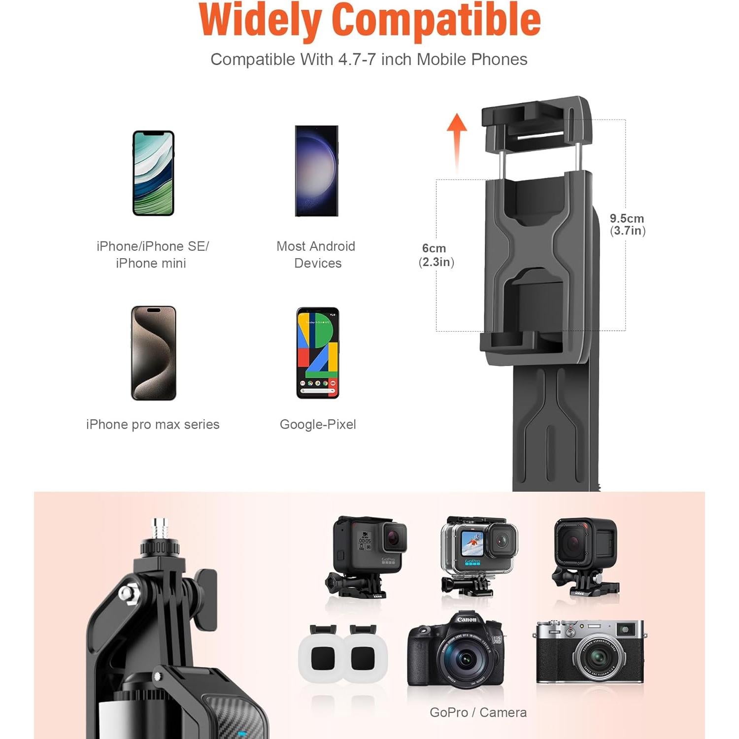 Trípode para Selfie Funxee 180 cm con Control Remoto y Luces LED