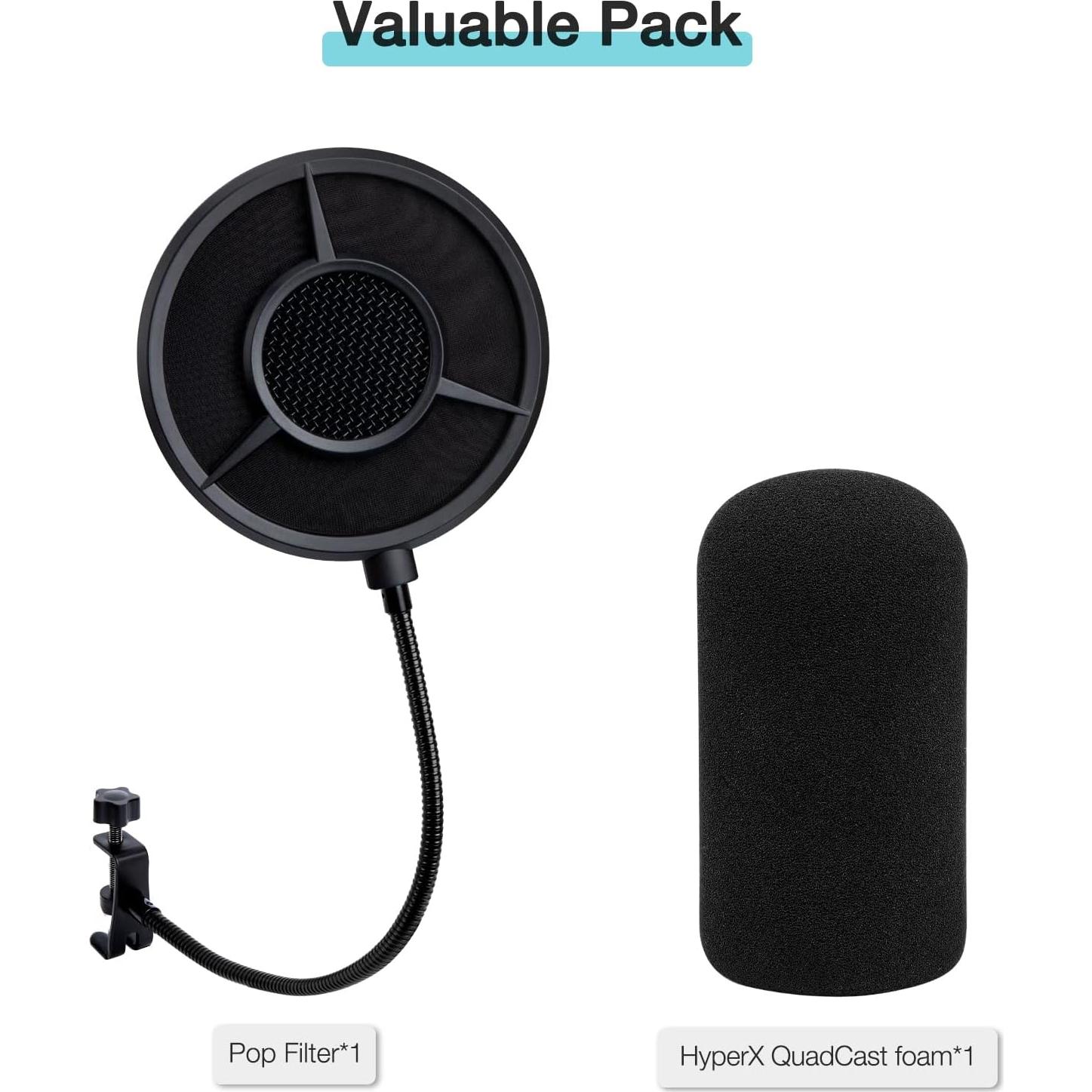 Filtro Pop de 6 Capas YOUSHARES para Micrófono QuadCast 13.97 cm