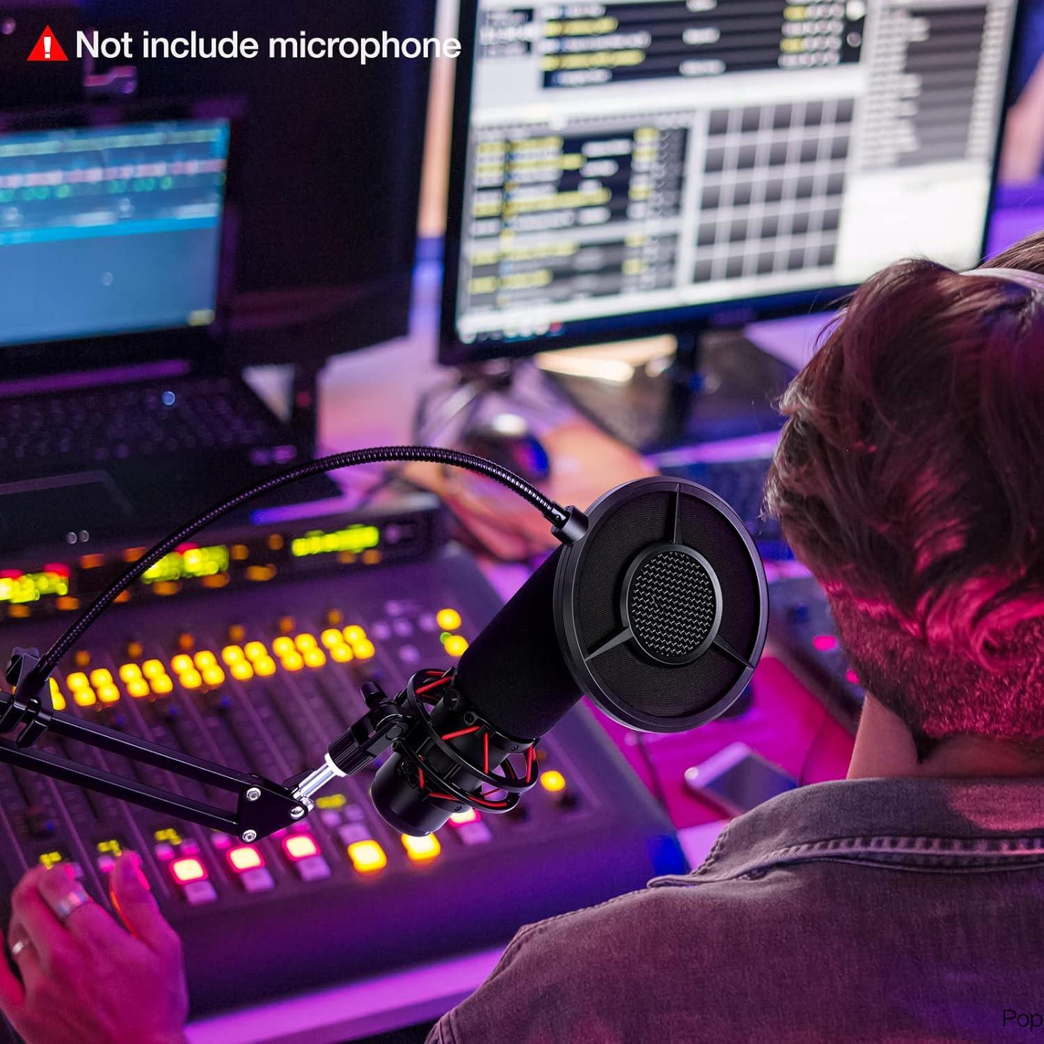 Filtro Pop de 6 Capas YOUSHARES para Micrófono QuadCast 13.97 cm