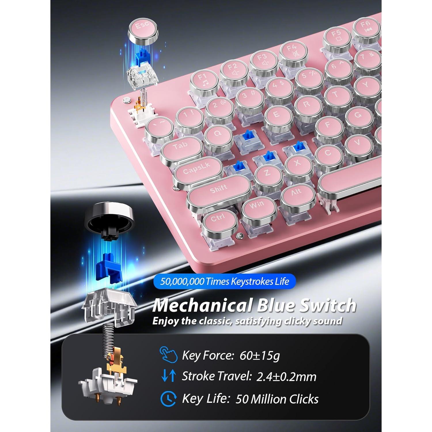 Combo Teclado Mecánico Retro Taiahiro 820 con Ratón RGB