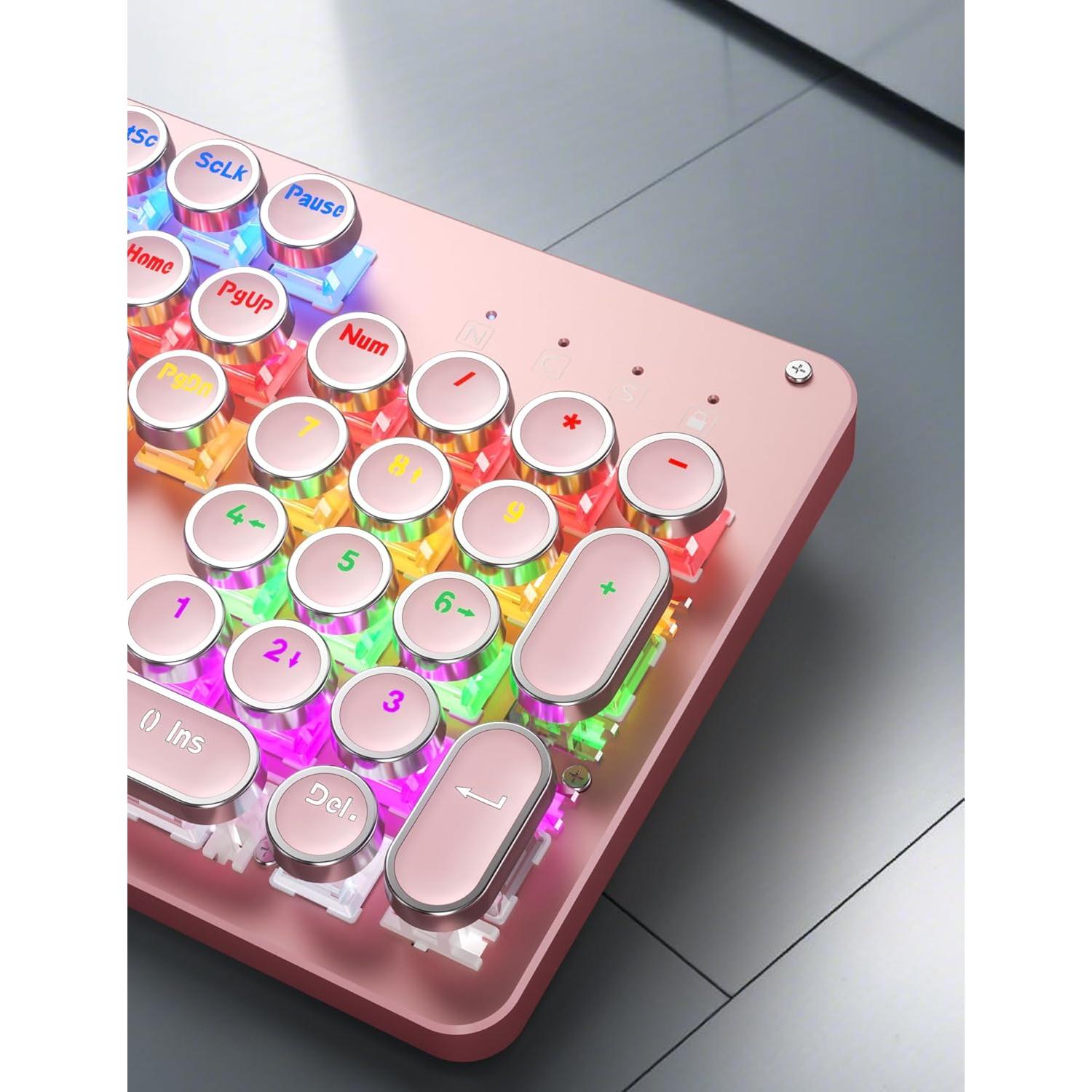 Combo Teclado Mecánico Retro Taiahiro 820 con Ratón RGB