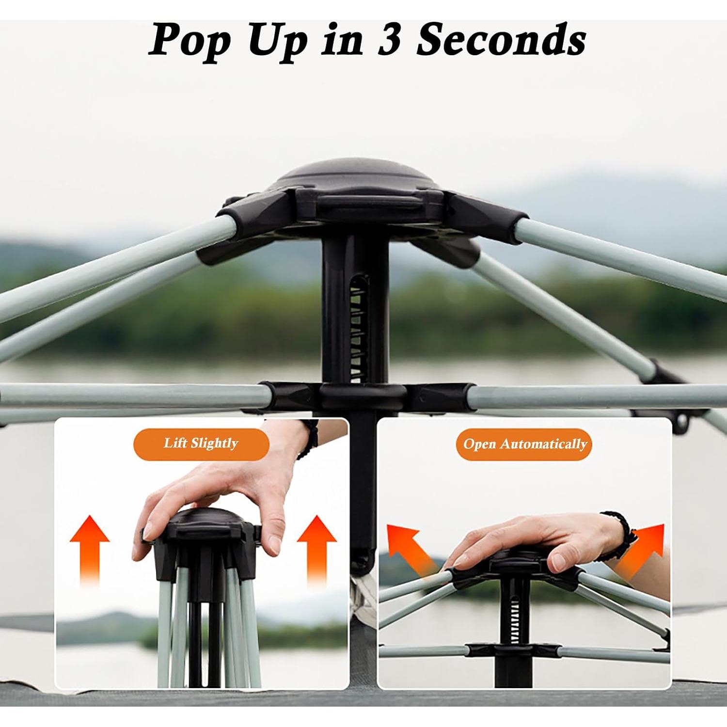 Carpa de Camping Instantánea Blackpongo BG2406 para 4 Personas