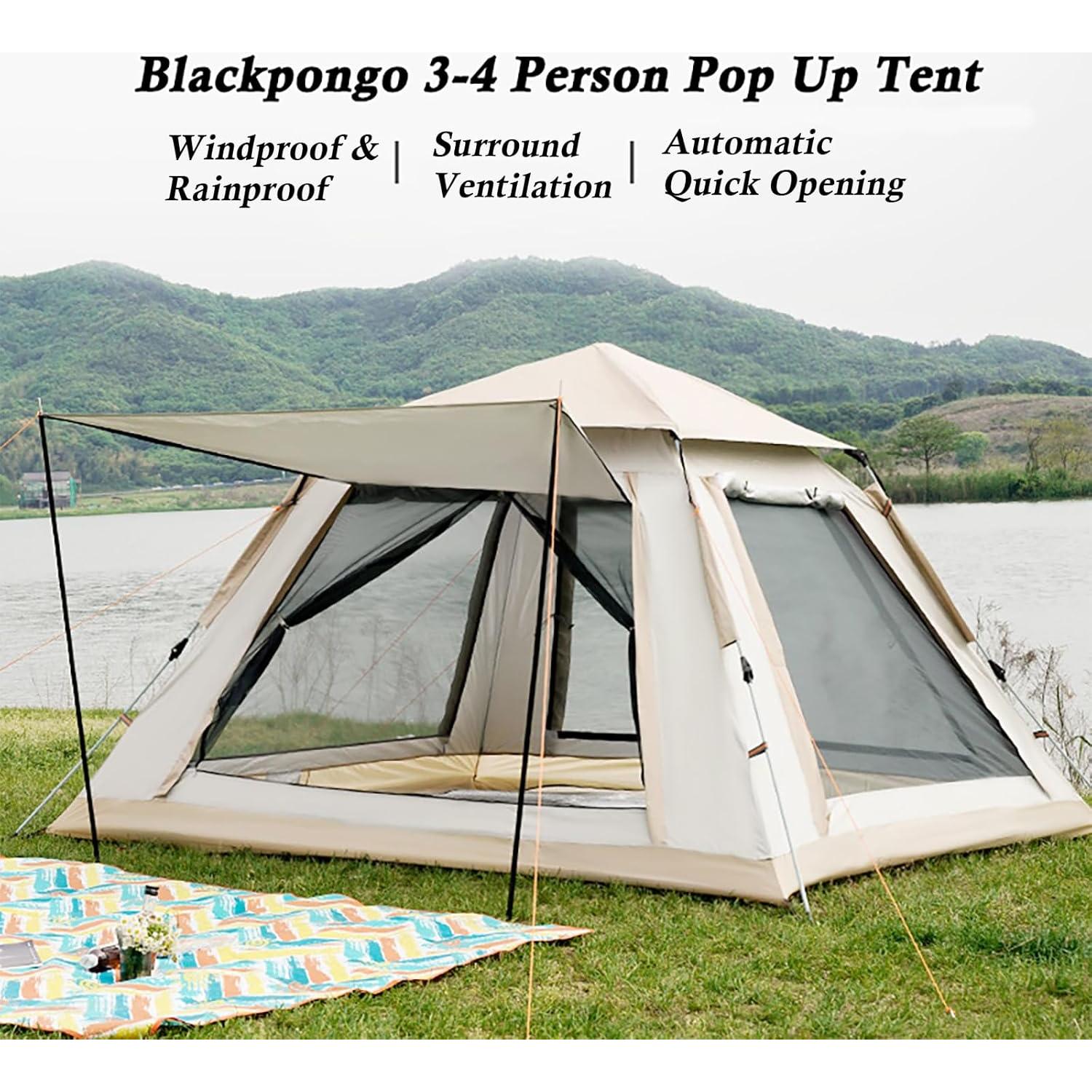 Carpa de Camping Instantánea Blackpongo BG2406 para 4 Personas
