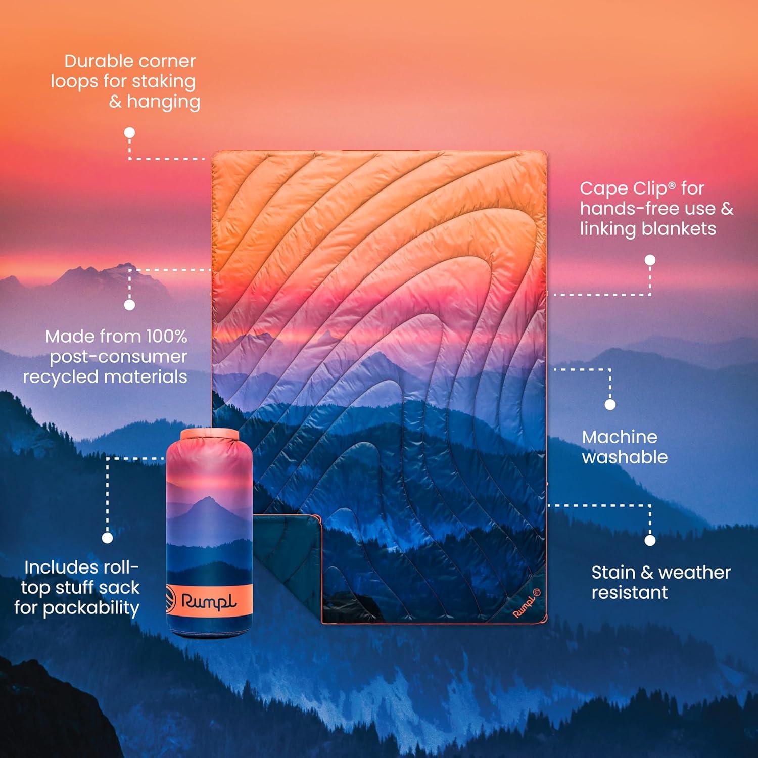 Manta Puffy Original Rumpl Alpenglow 132x190 cm Aislante Reciclado