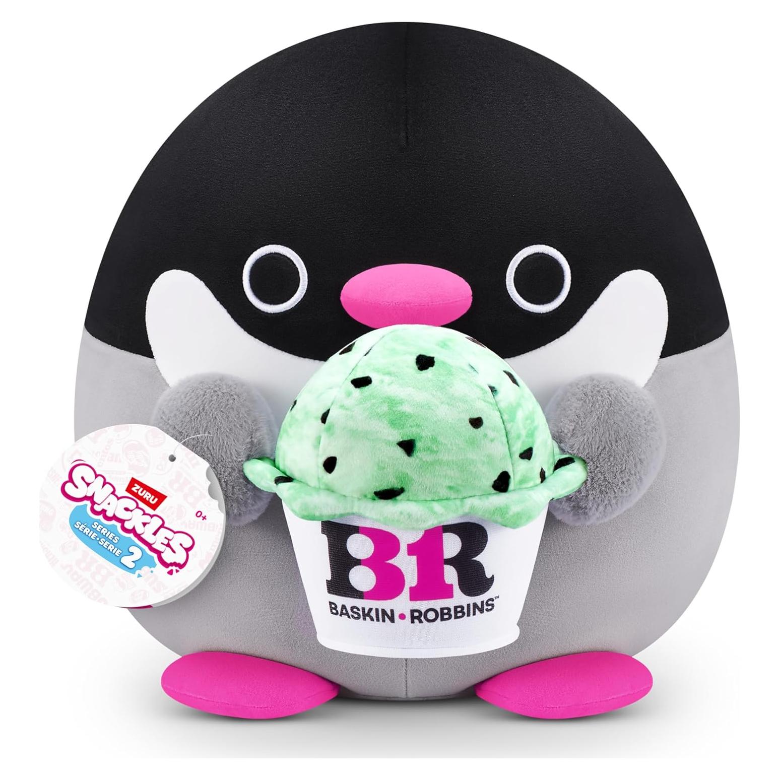 Peluche Snackles Pingüino Baskin Robbins 40 cm ZURU Ultra Suave