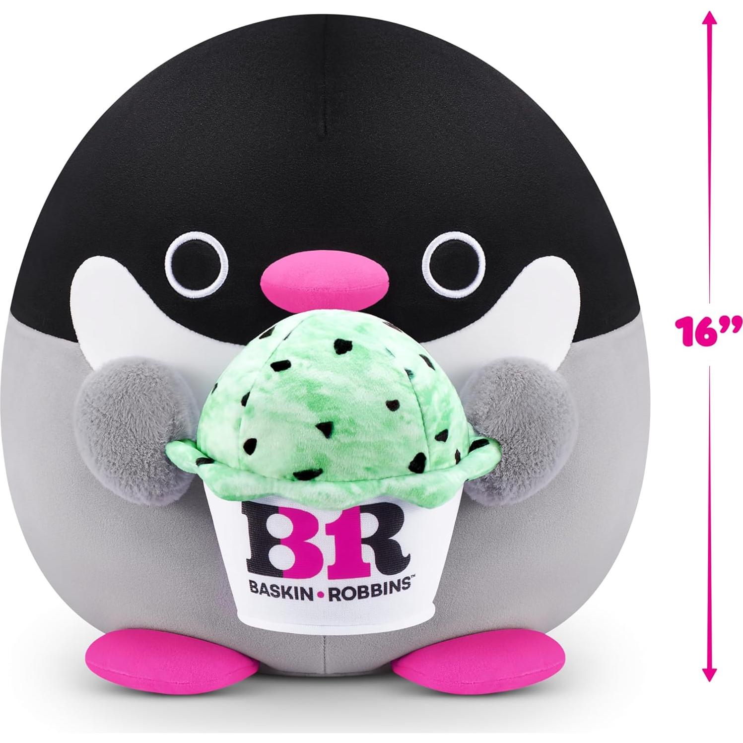 Peluche Snackles Pingüino Baskin Robbins 40 cm ZURU Ultra Suave