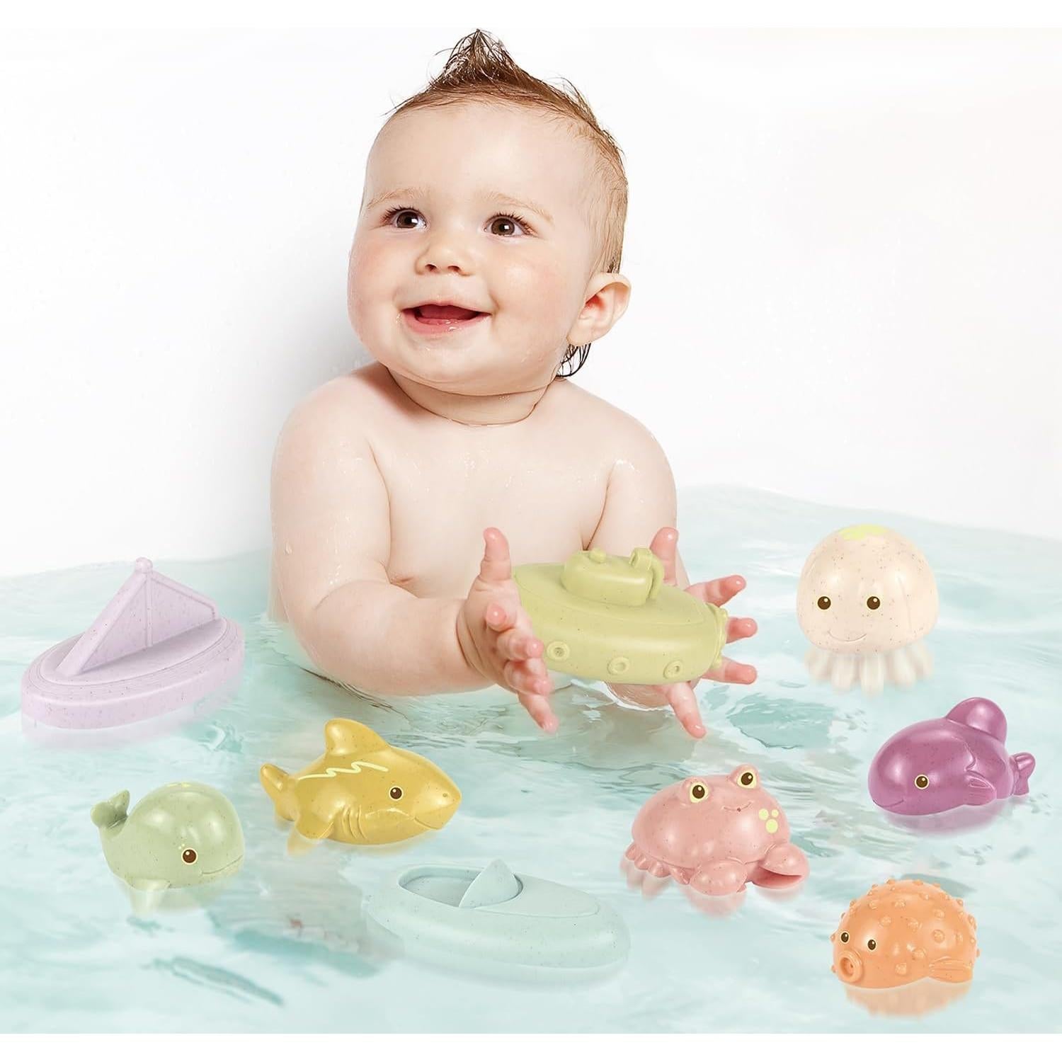 Juguetes de baño BYKASIST 9 Pack sin moho para bebés