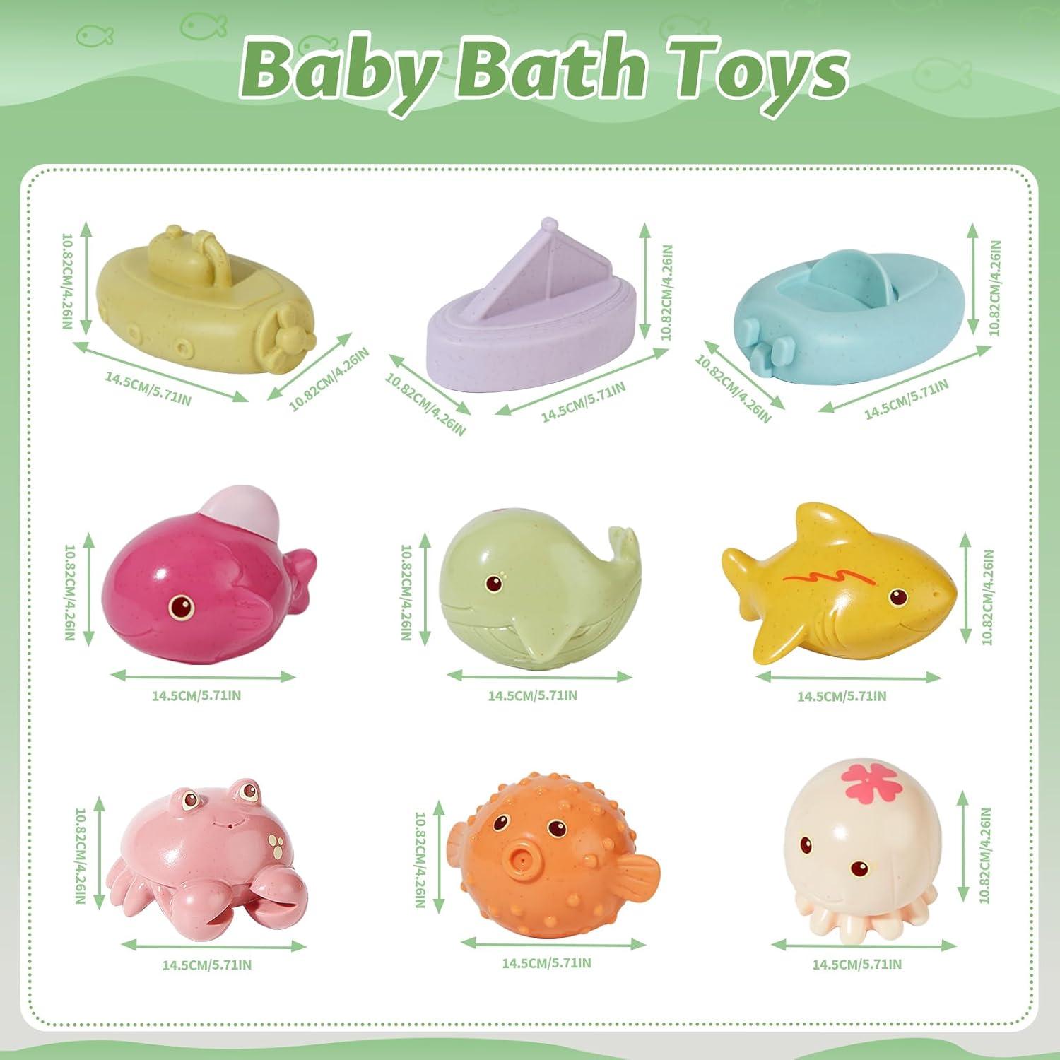 Juguetes de baño BYKASIST 9 Pack sin moho para bebés
