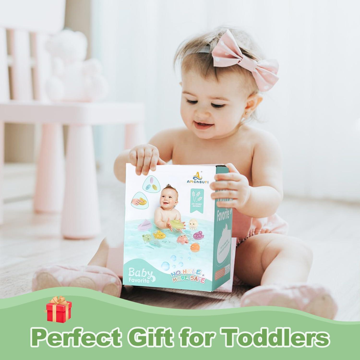 Juguetes de baño BYKASIST 9 Pack sin moho para bebés