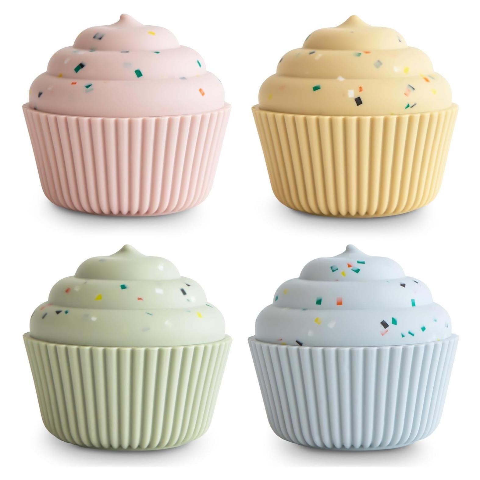 Juguete de Cupcake de Silicona Mushie - Paquete de 4