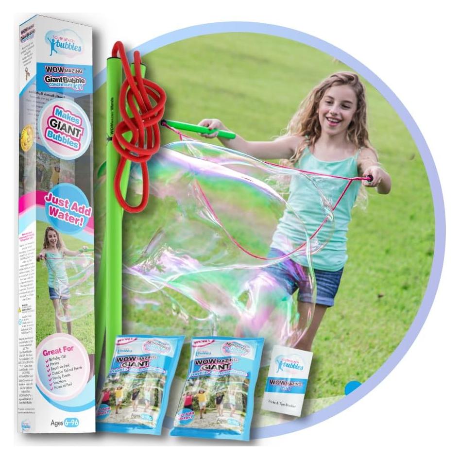 Kit de Varitas de Burbuja Gigante WOWmazing - 4 Piezas - Juguete al Aire Libre