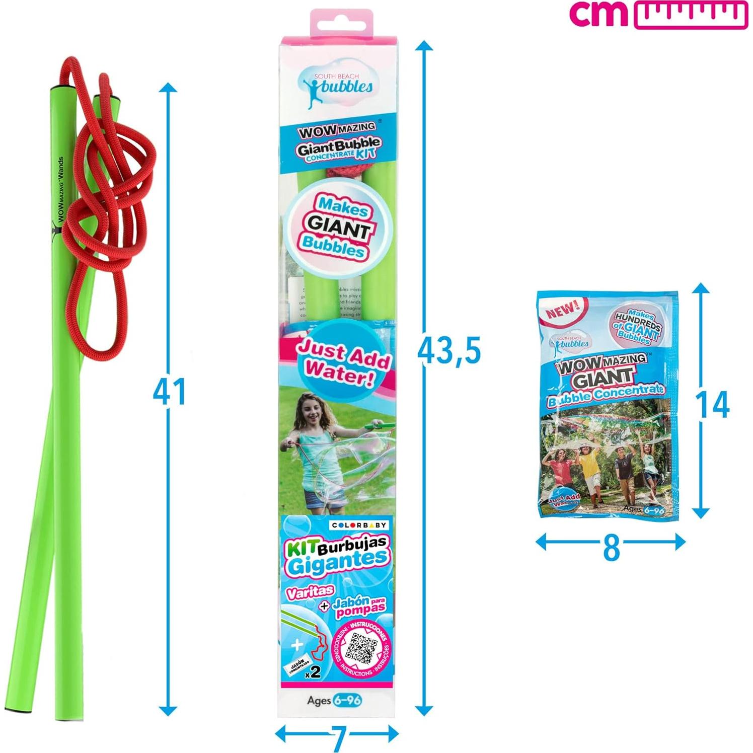 Kit de Varitas de Burbuja Gigante WOWmazing - 4 Piezas - Juguete al Aire Libre