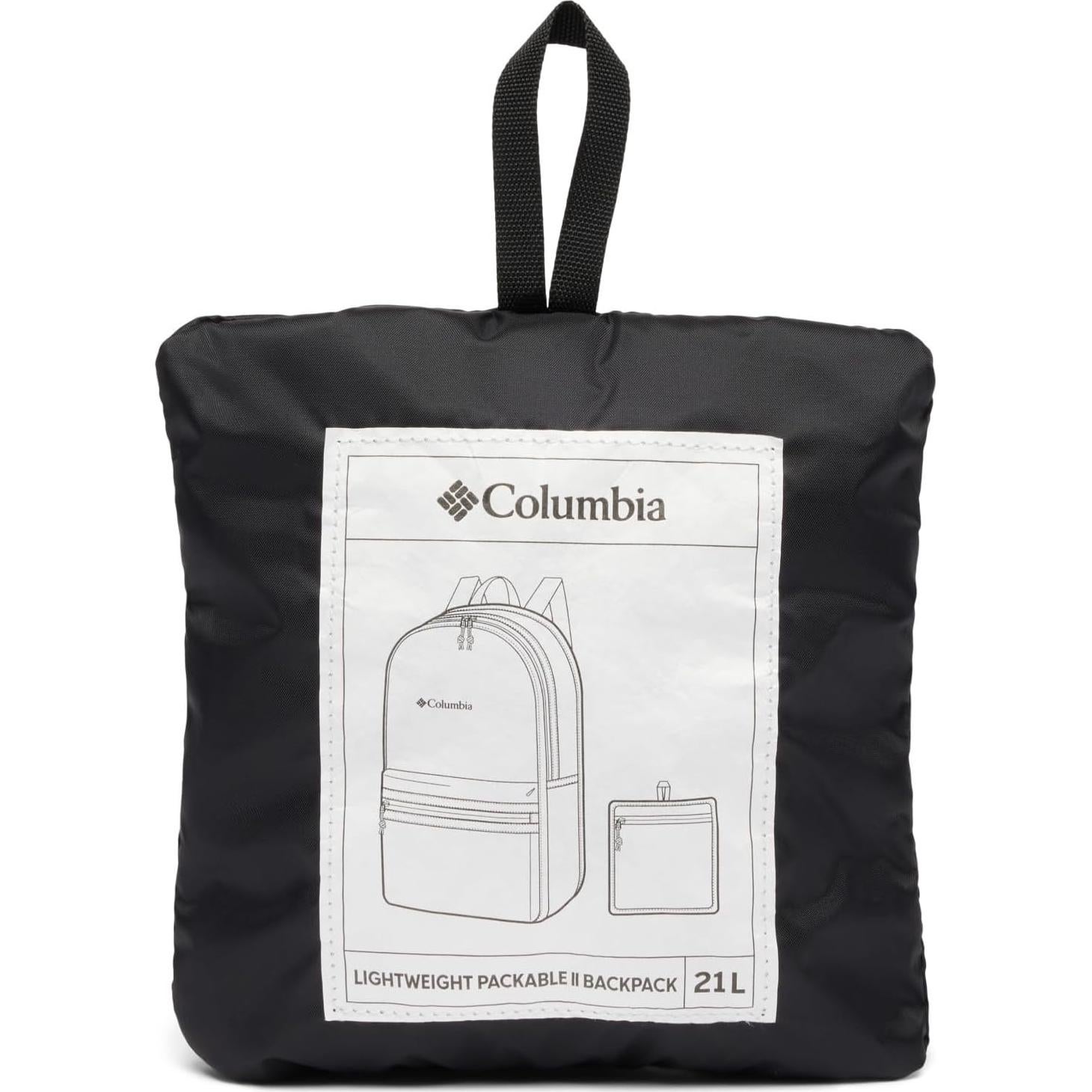 Mochila Plegable Unisex Columbia Negra Ligera 0.95L