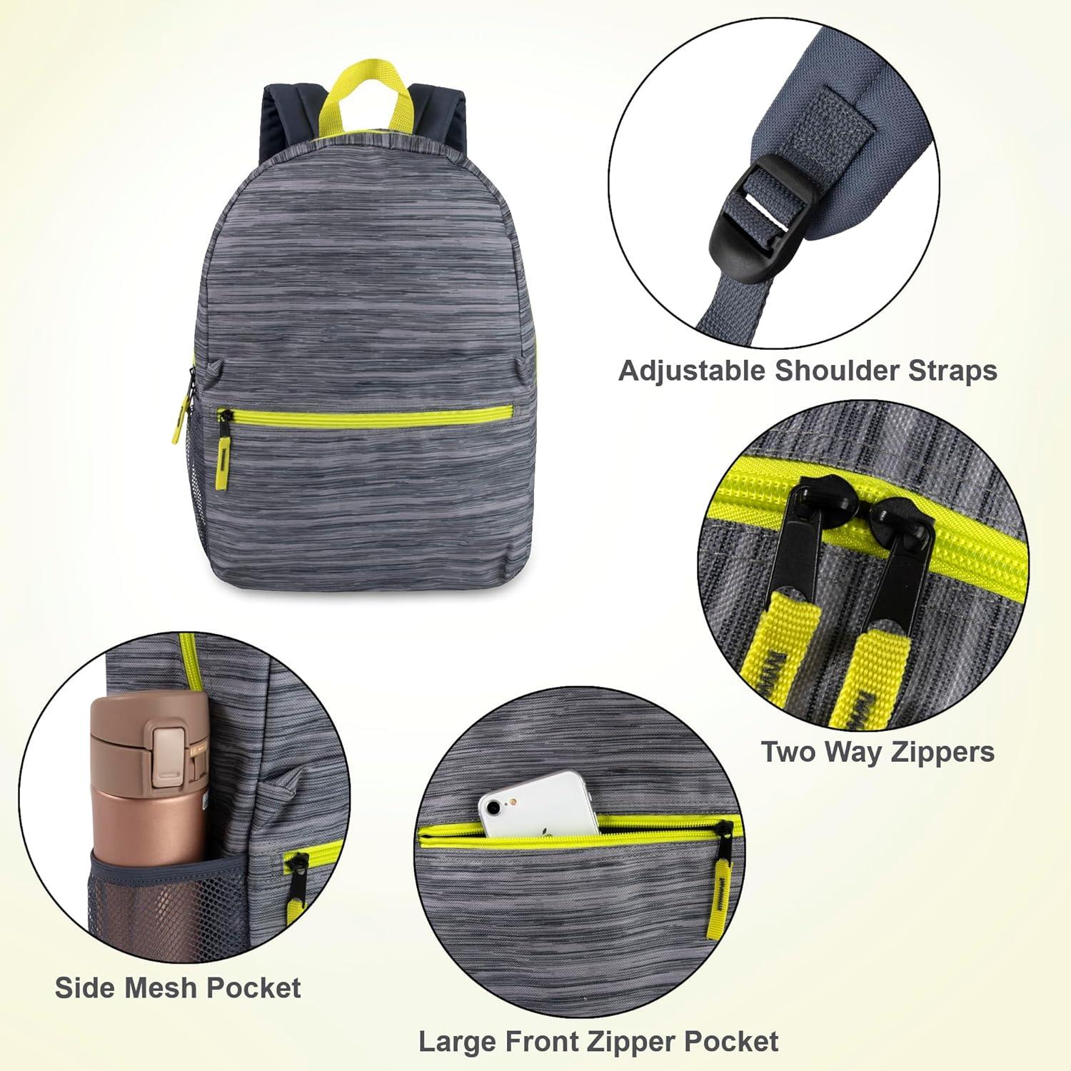 Mochila Escolar Trail Maker 17" Gris Mezclada con Estuche