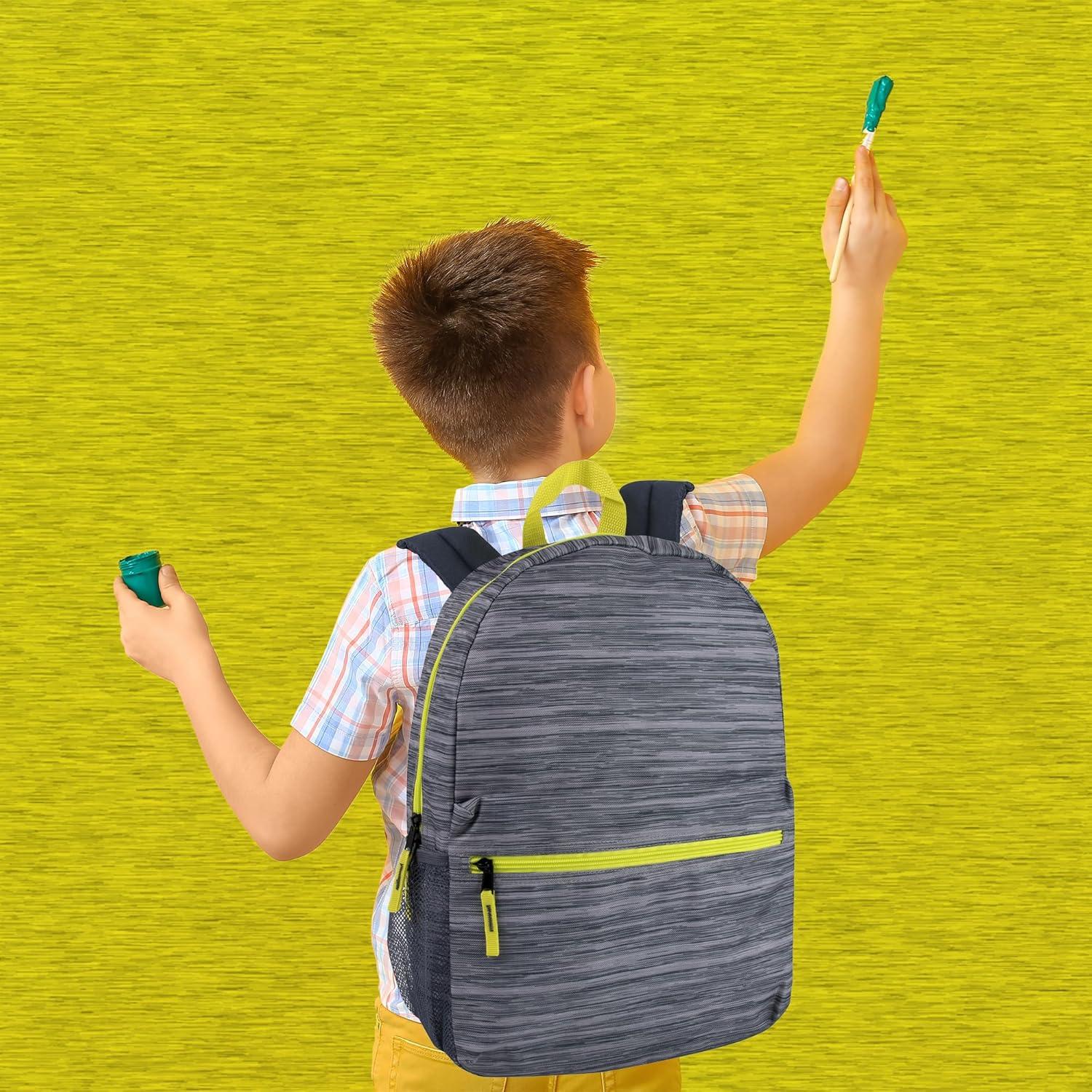 Mochila Escolar Trail Maker 17" Gris Mezclada con Estuche