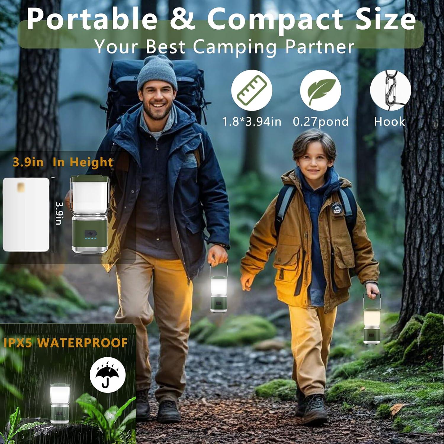 Linterna de Camping Hoxida Recargable 2000LM 10cm IPX5