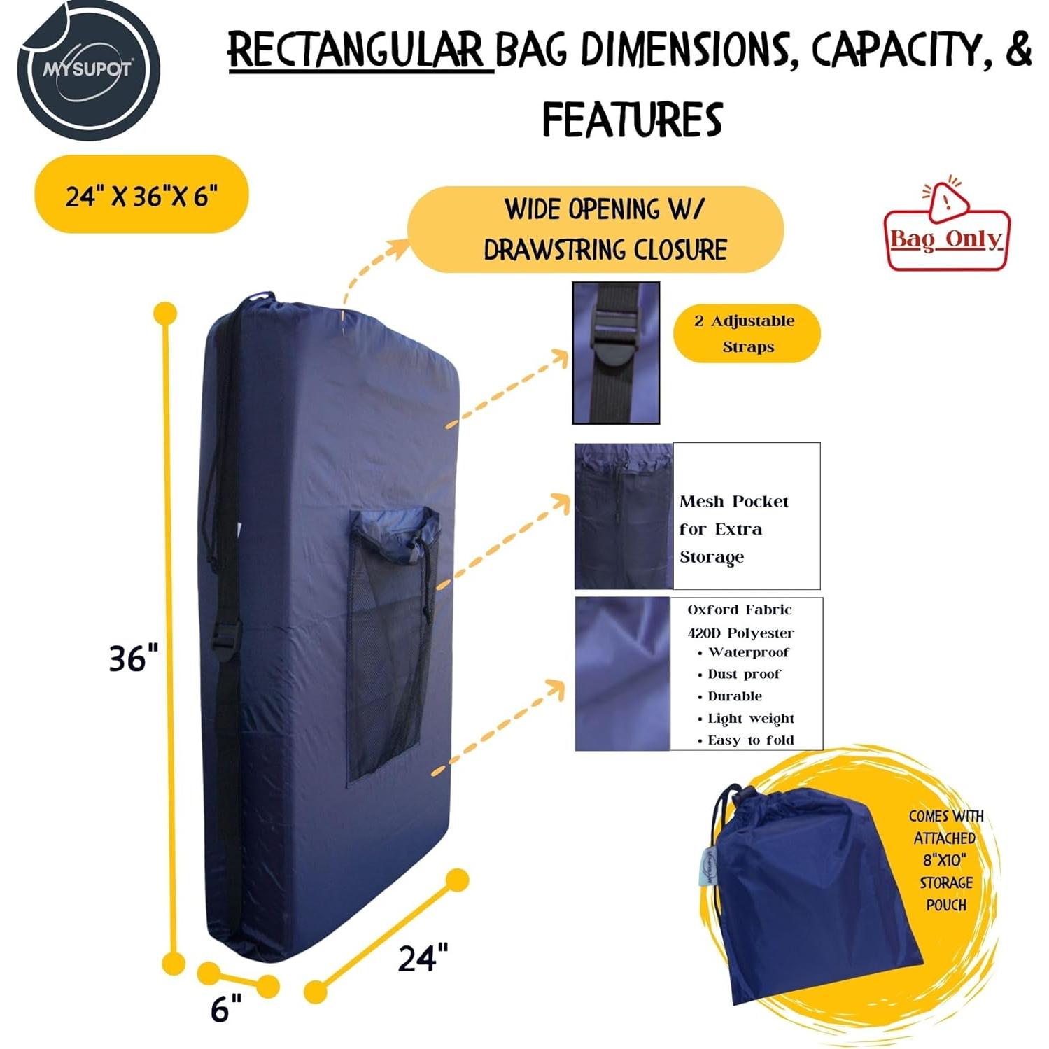 Bolsa de Silla de Playa MYSUPOT Grande Azul Marino 91x61cm