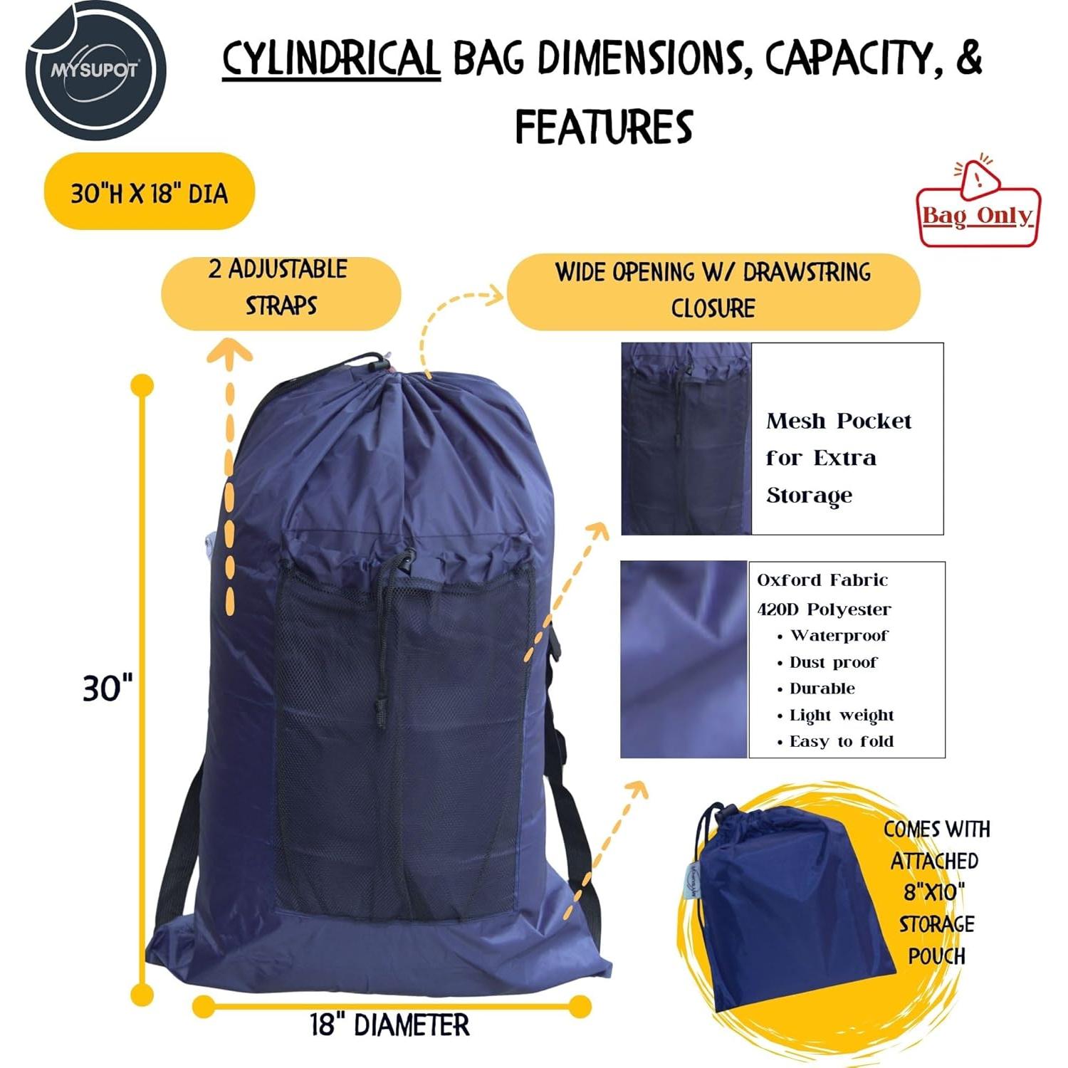 Bolsa de Silla de Playa MYSUPOT Grande Azul Marino 91x61cm