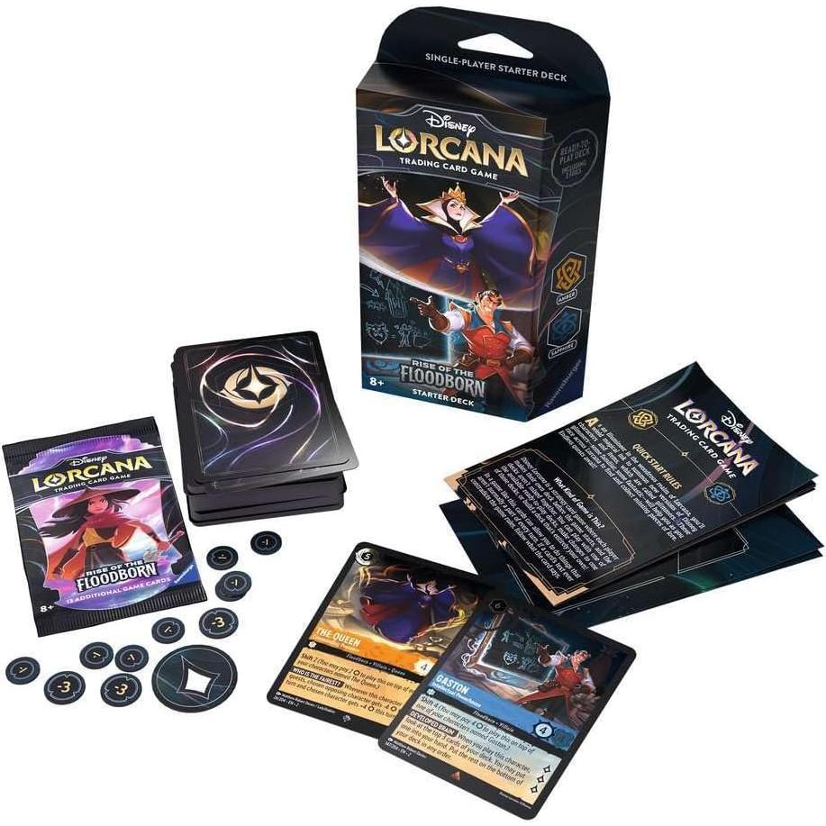 Juego de Cartas Coleccionables Ravensburger Disney Lorcana - Mazmorras de Zafiro y Ámbar, 60 Cartas