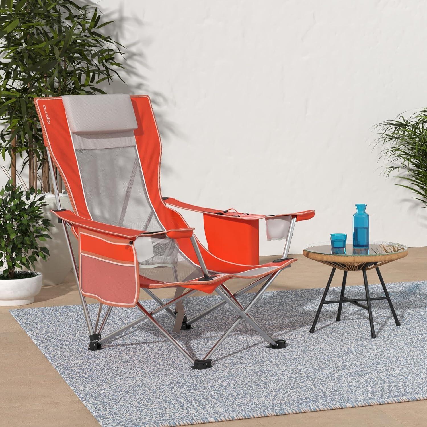 Silla de Playa Kijaro Coast Naranja - Plegable con Almohada
