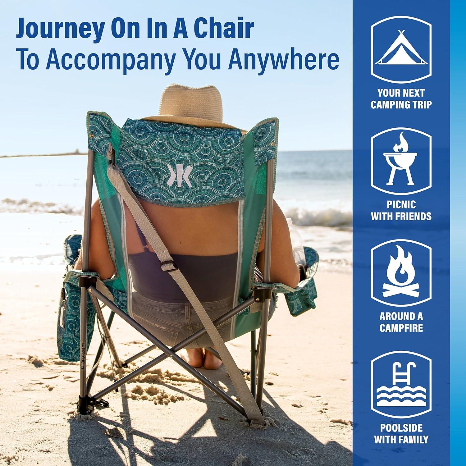 Silla de Playa Kijaro Coast Naranja - Plegable con Almohada